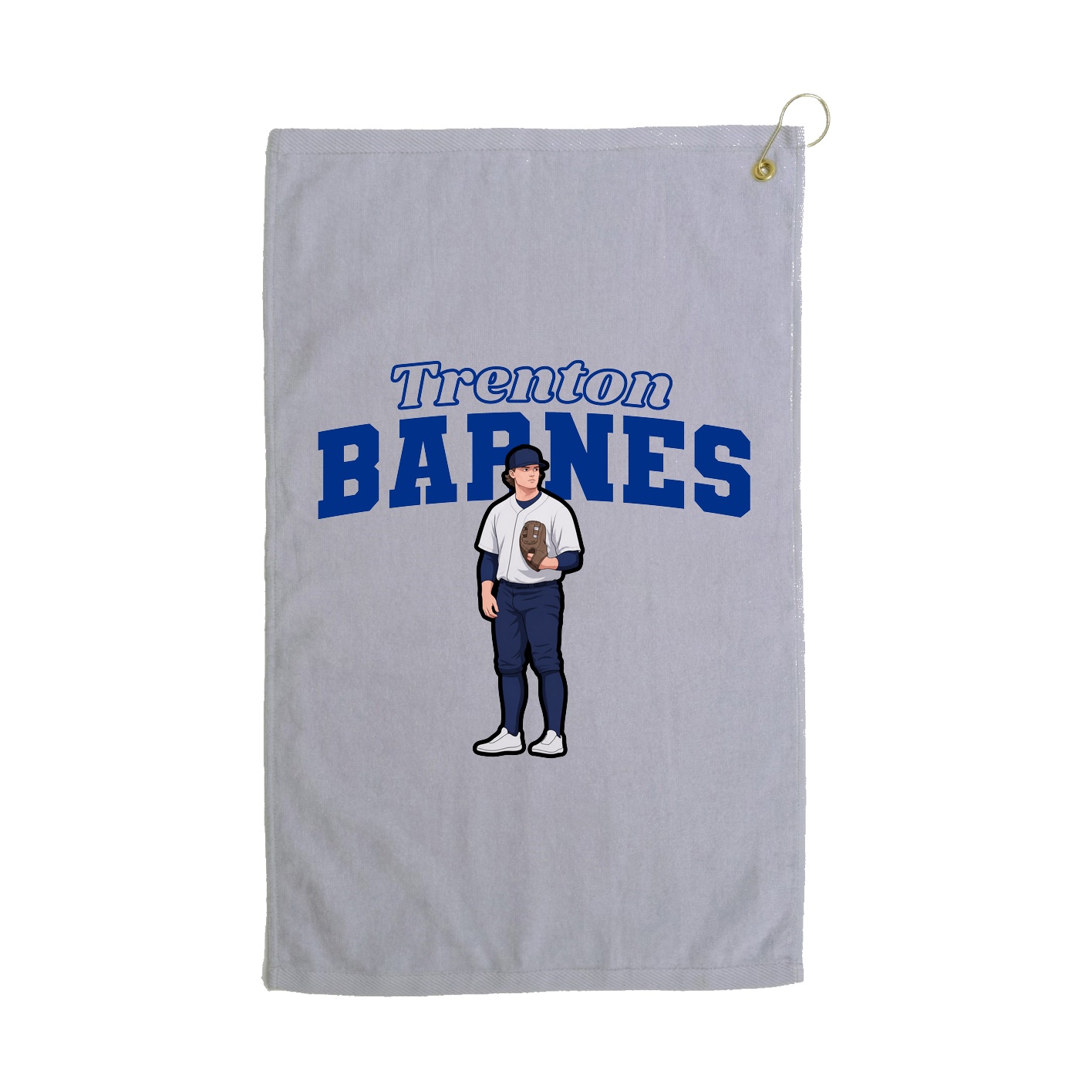 Golf Towel — Name Arch in Grey