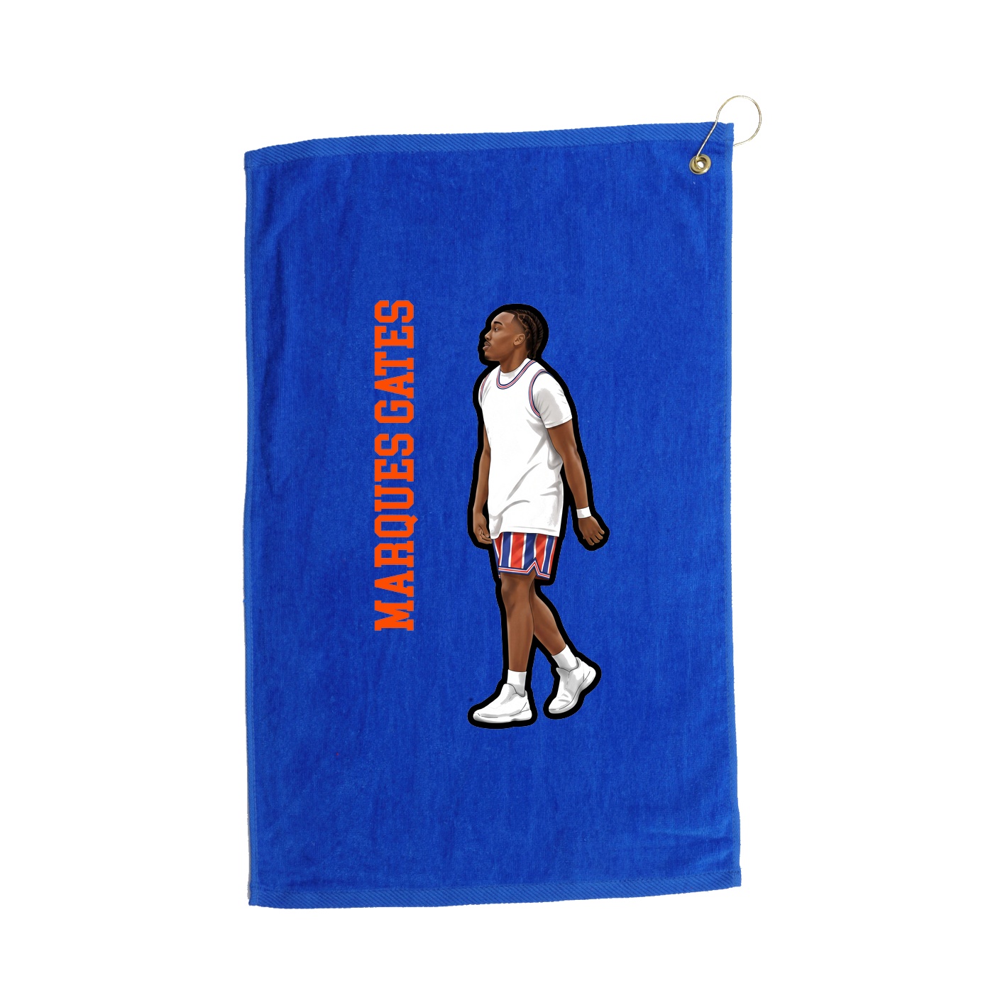 Golf Towel — Name Vertical in Royal