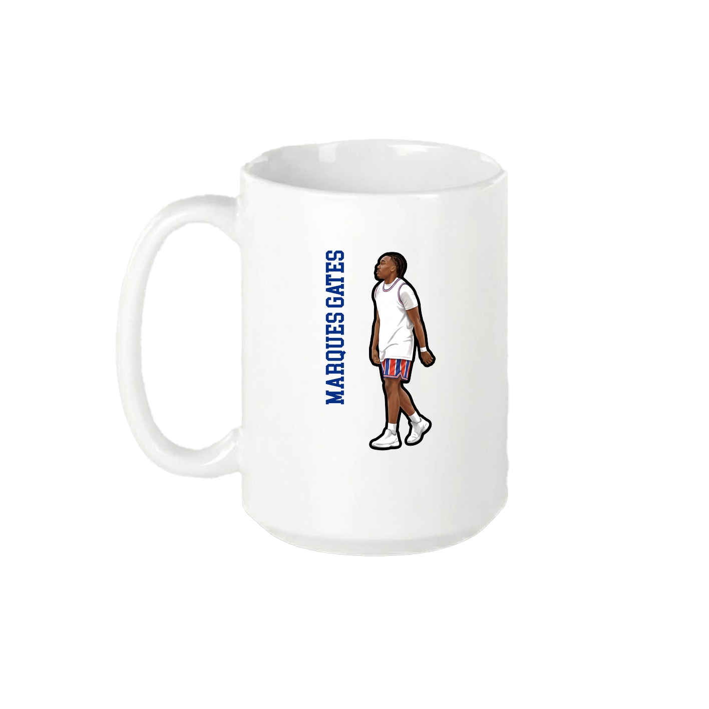 15oz Coffee Mug — Name Vertical in White
