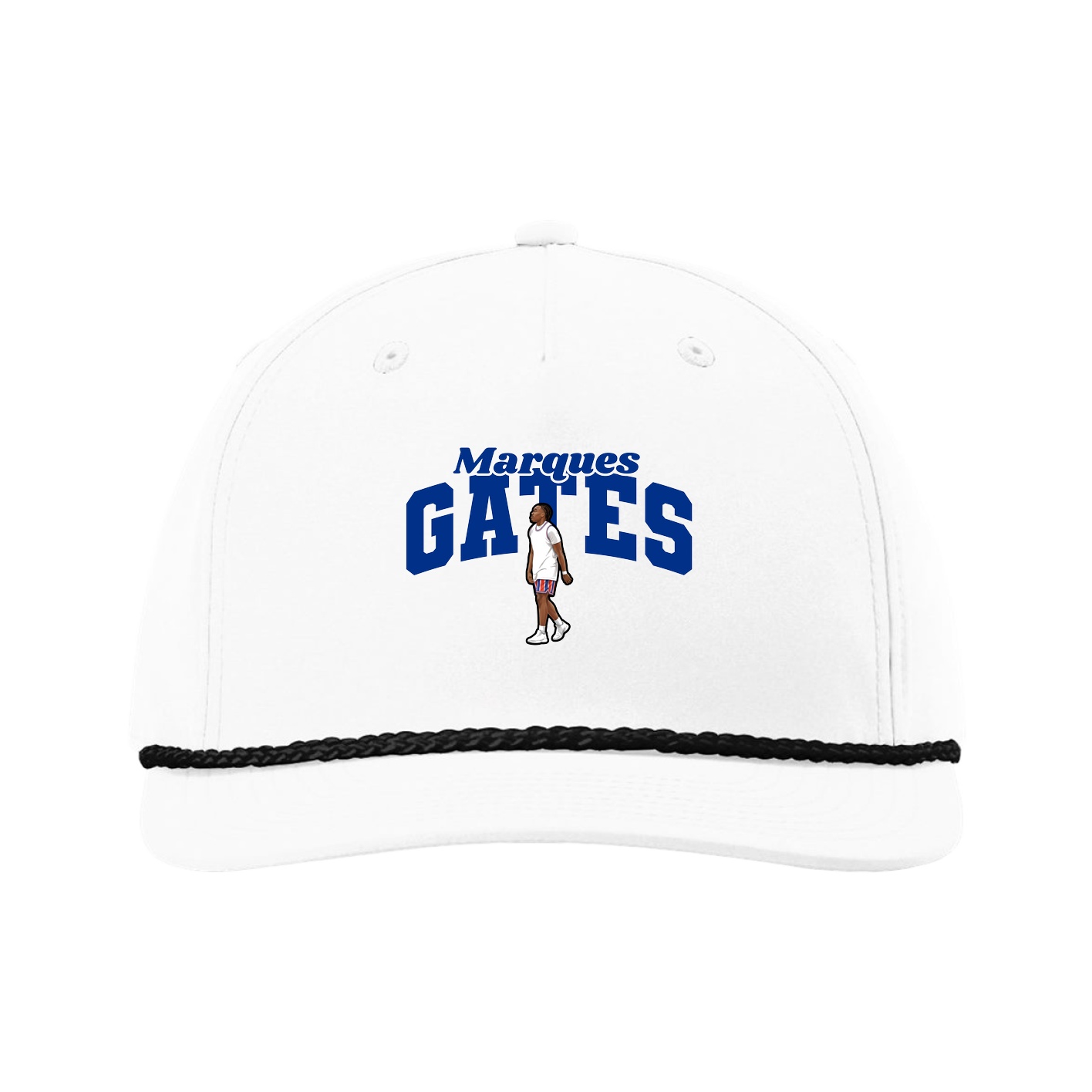 Five-Panel Classic Rope Cap — Signature Arch in White