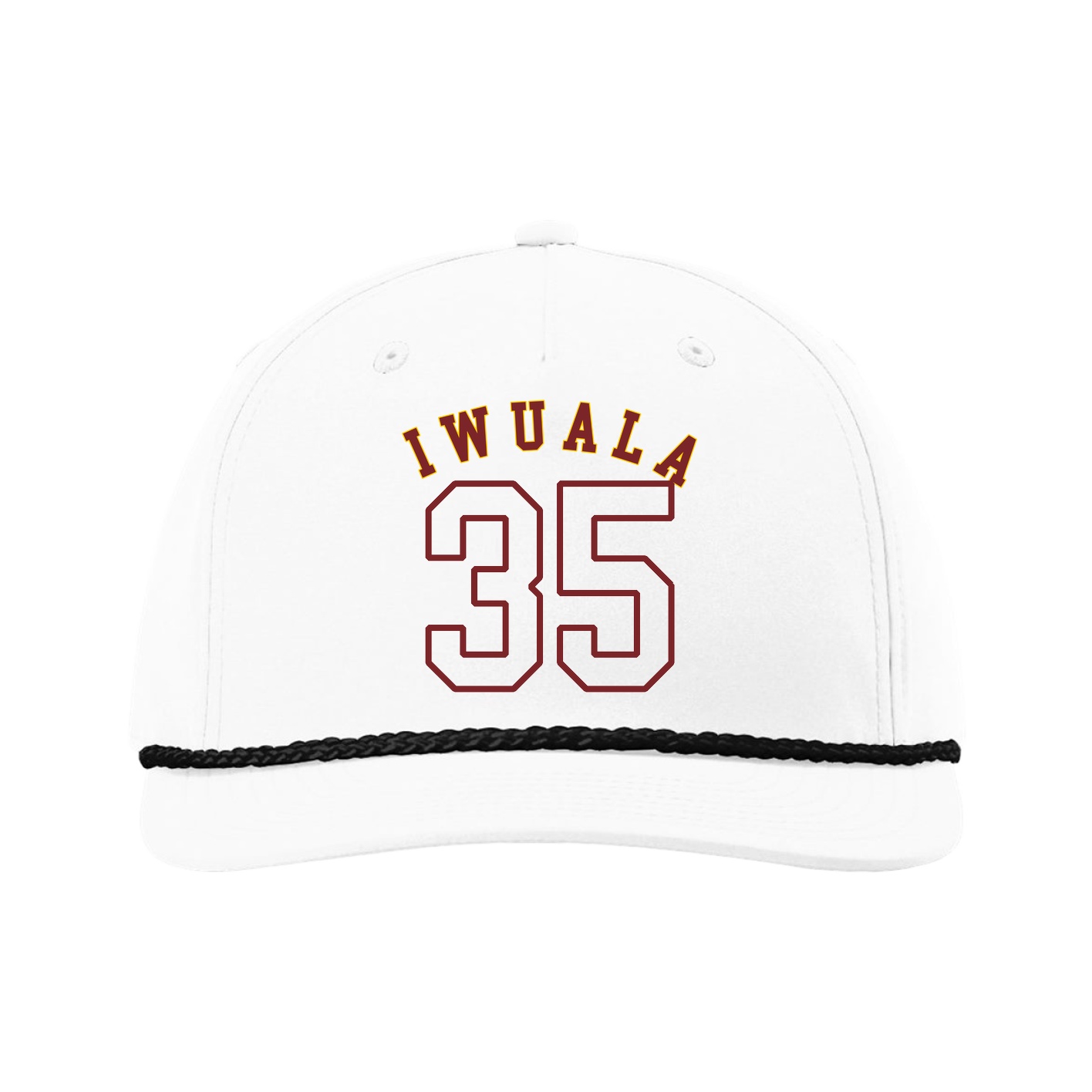 Five-Panel Classic Rope Cap — Shirsey Arch in White