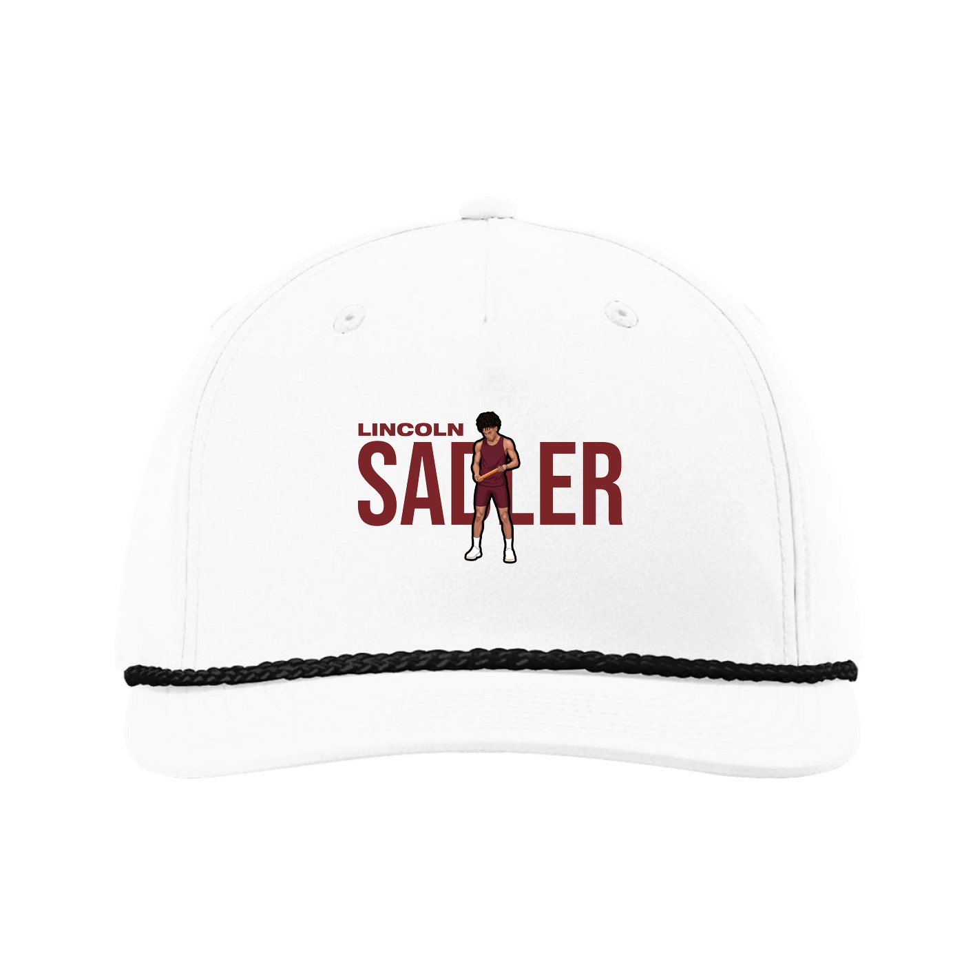 Five-Panel Classic Rope Cap — Player Name in White