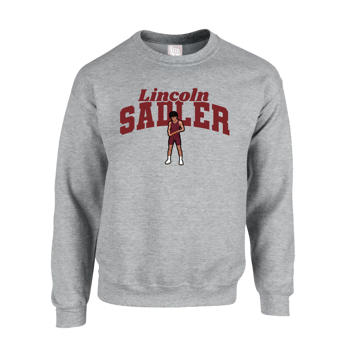 Fleece Crew — Signature Arch in Grey