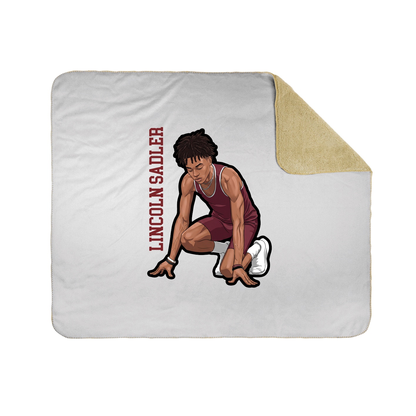 Throw Blanket — Name Vertical in White