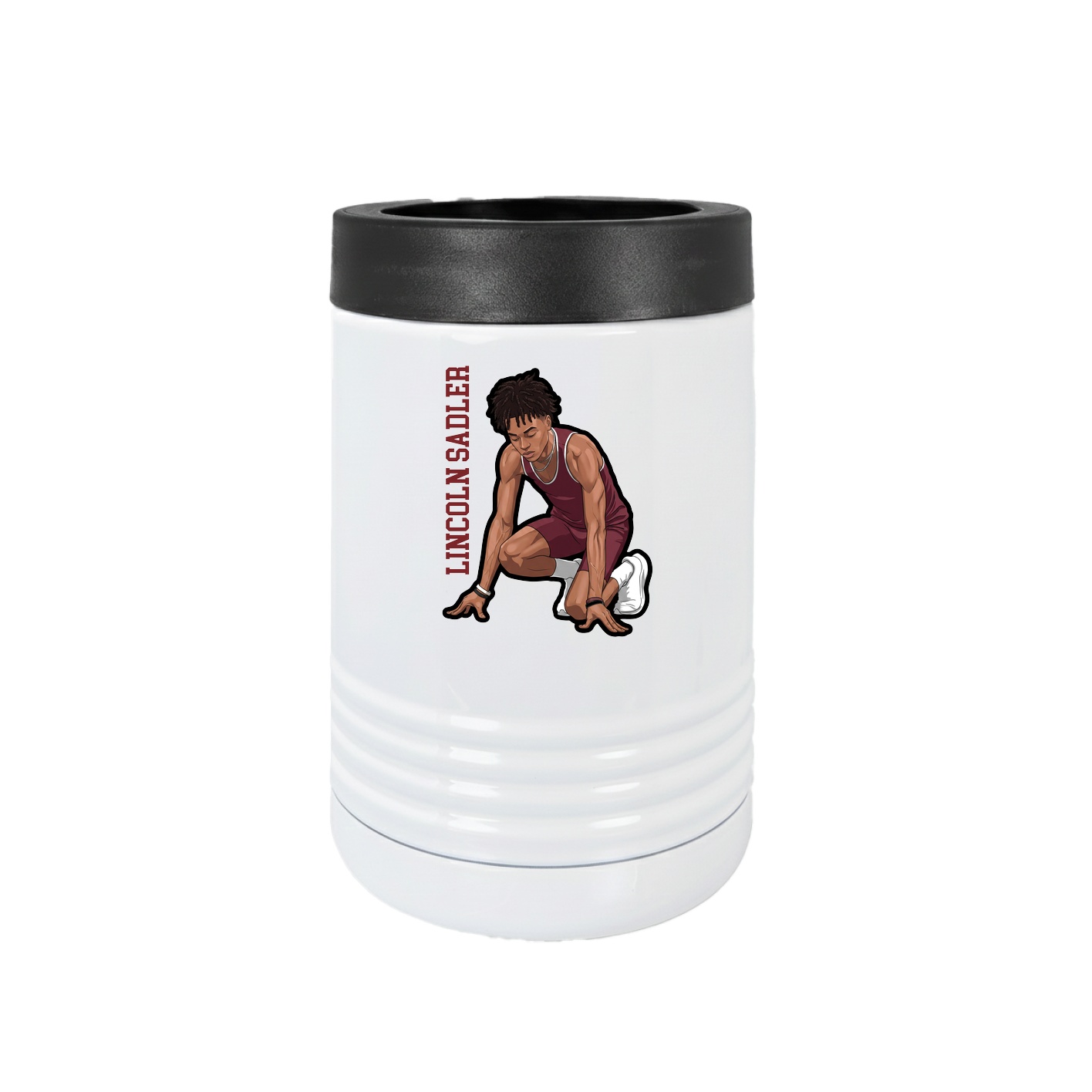 Beverage Holder — Name Vertical in White