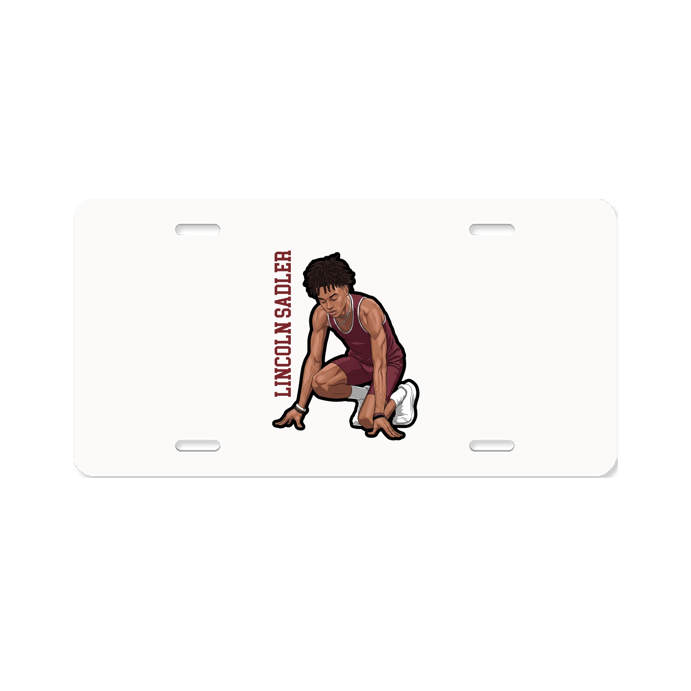 License Plate — Name Vertical in Classic