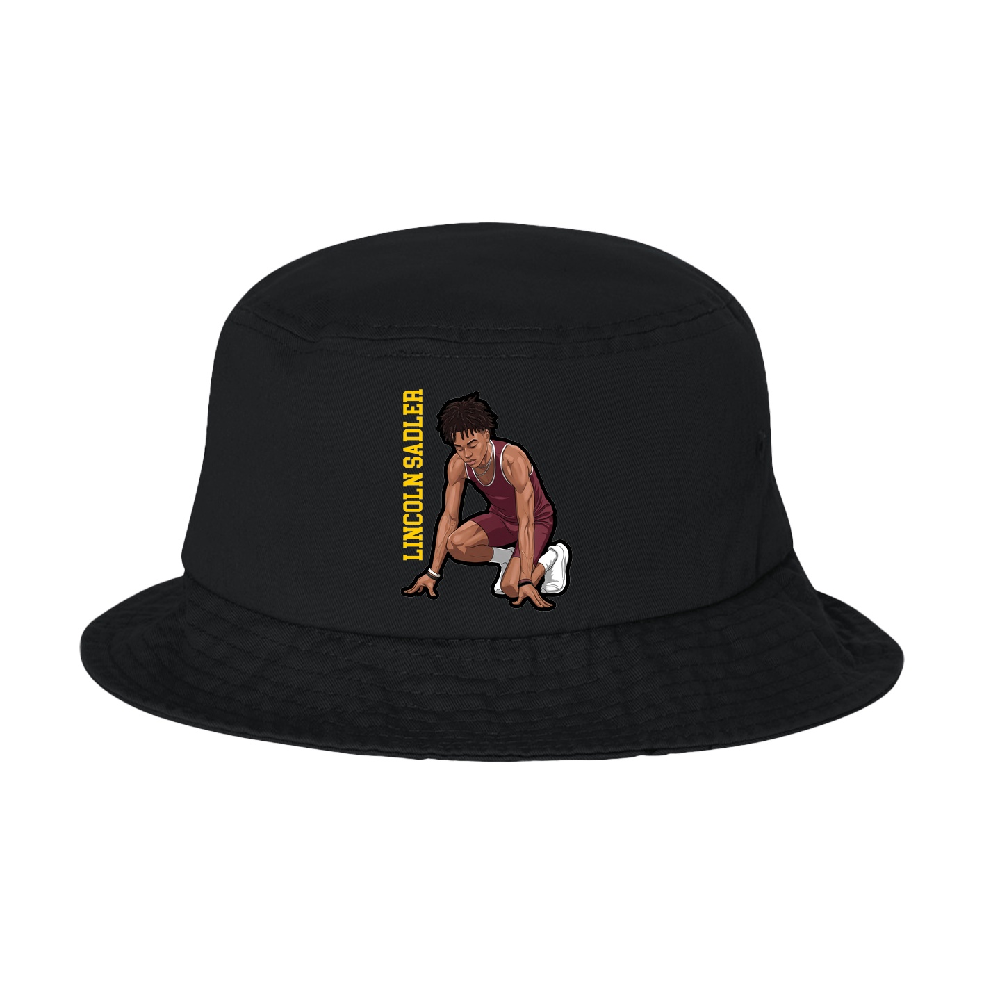 Bucket Cap — Name Vertical in Black