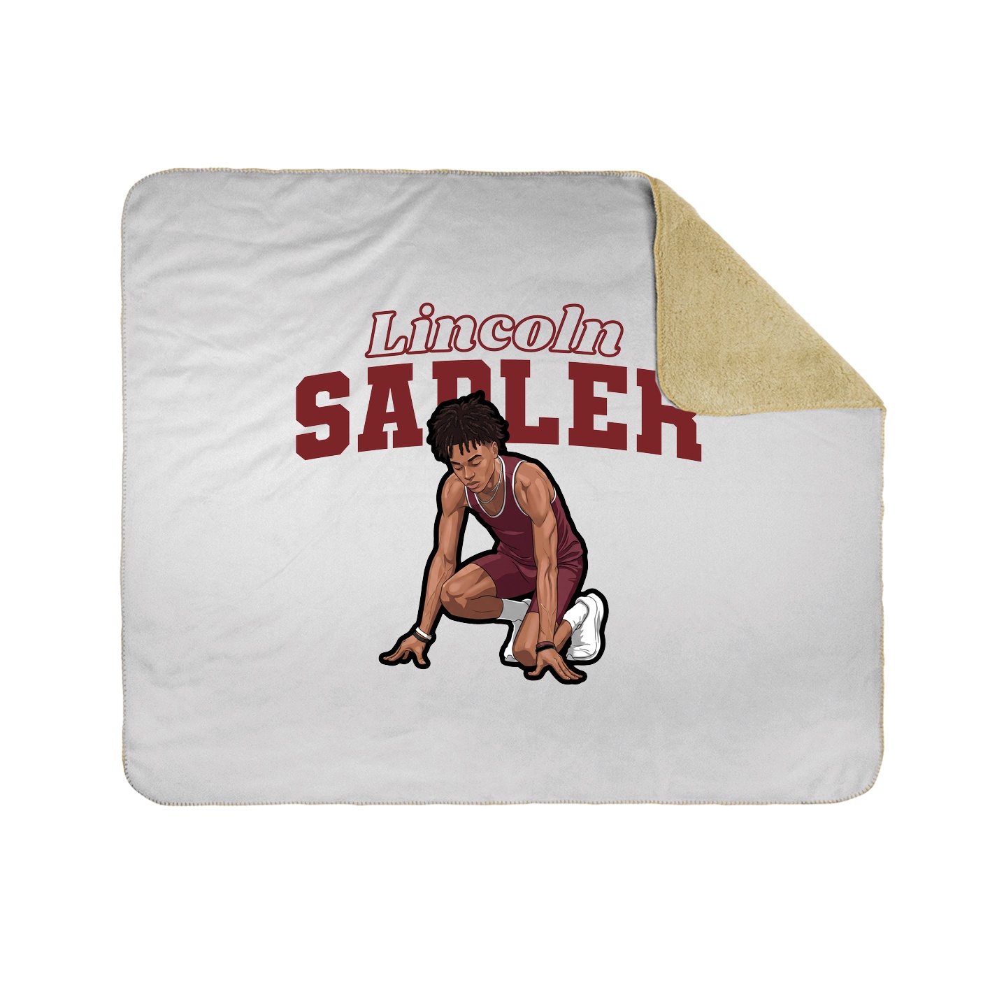 Throw Blanket — Name Arch in White