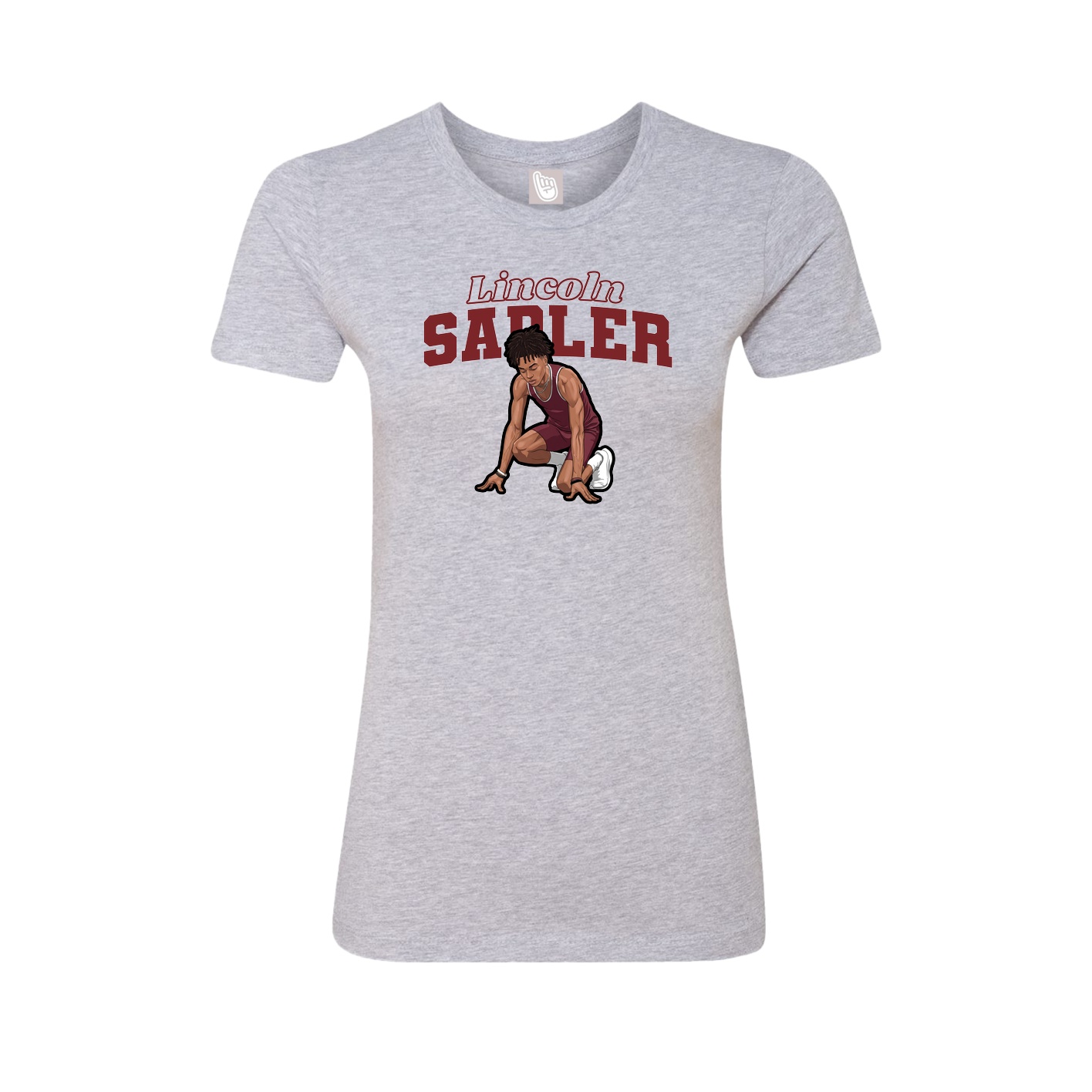 Fitted Women's Tee — Name Arch in Grey