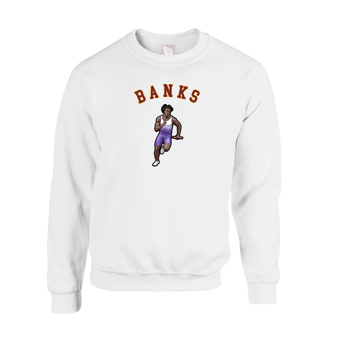 Fleece Crew — Shirsey Arch in White