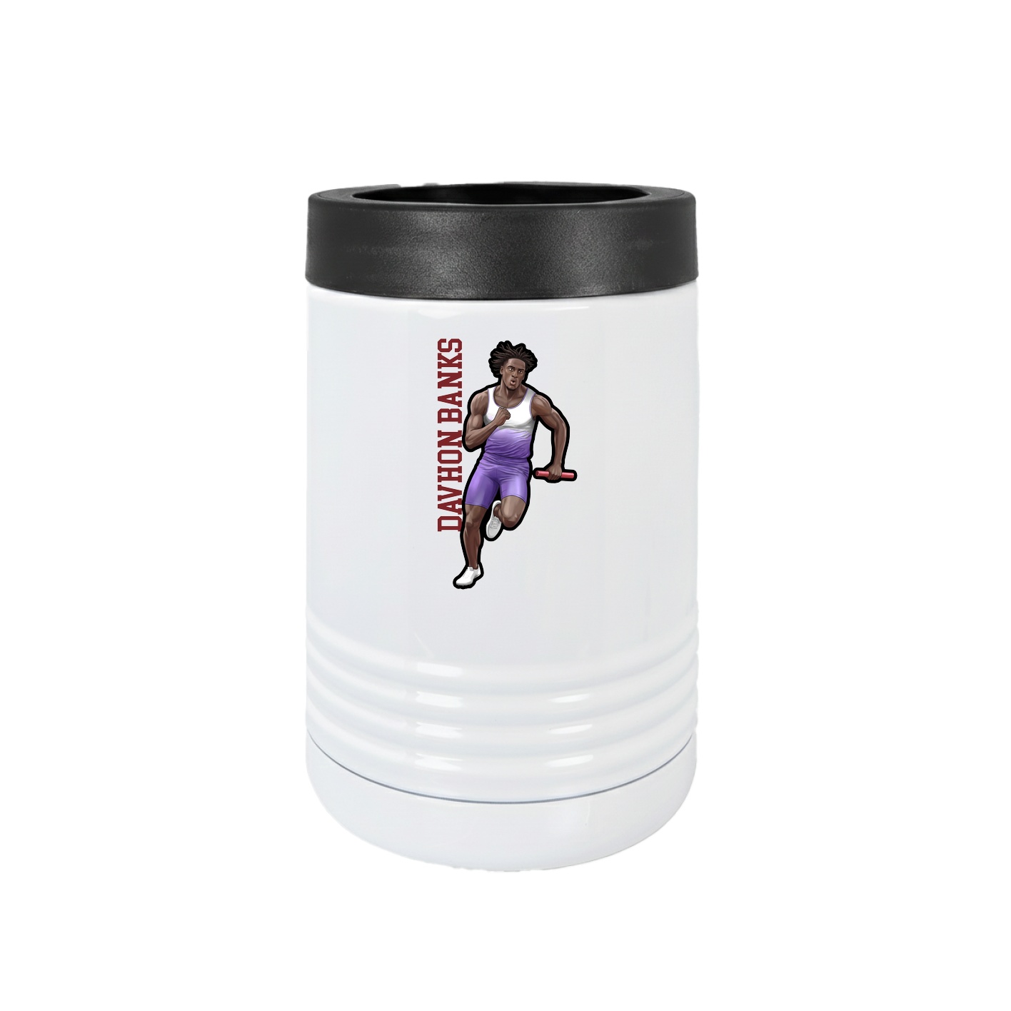 Beverage Holder — Name Vertical in White