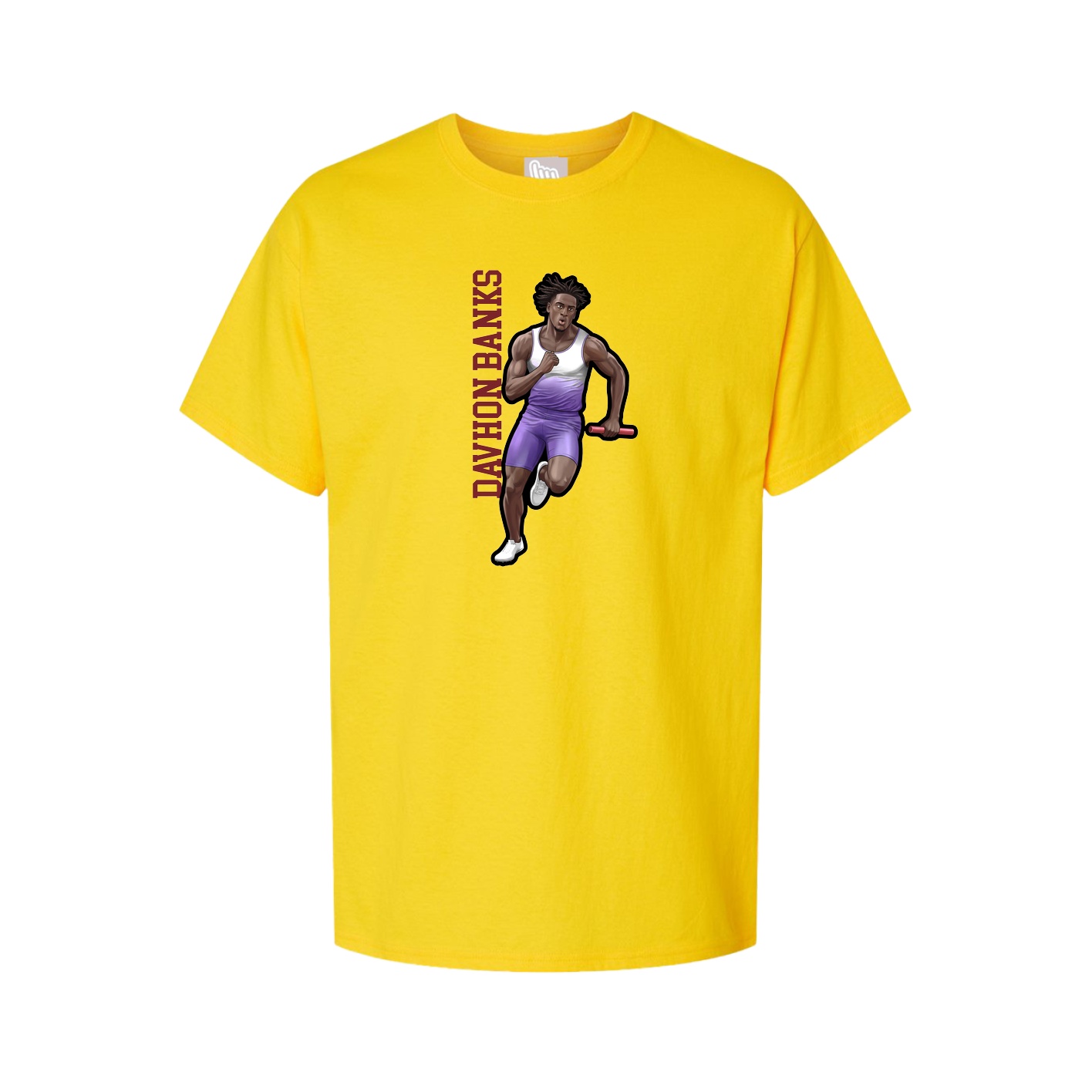 Youth Tee — Name Vertical in Gold
