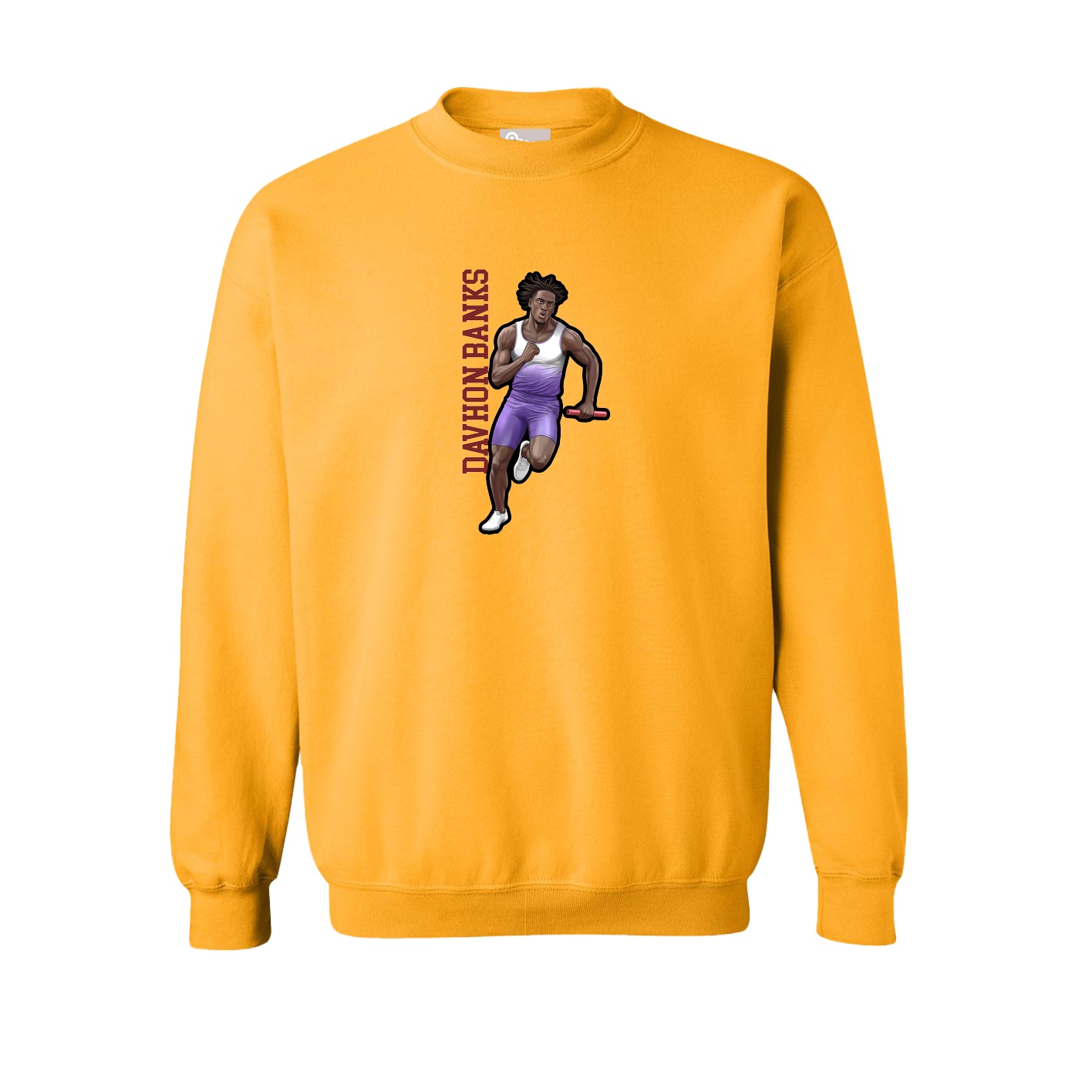 Fleece Crew — Name Vertical in Gold