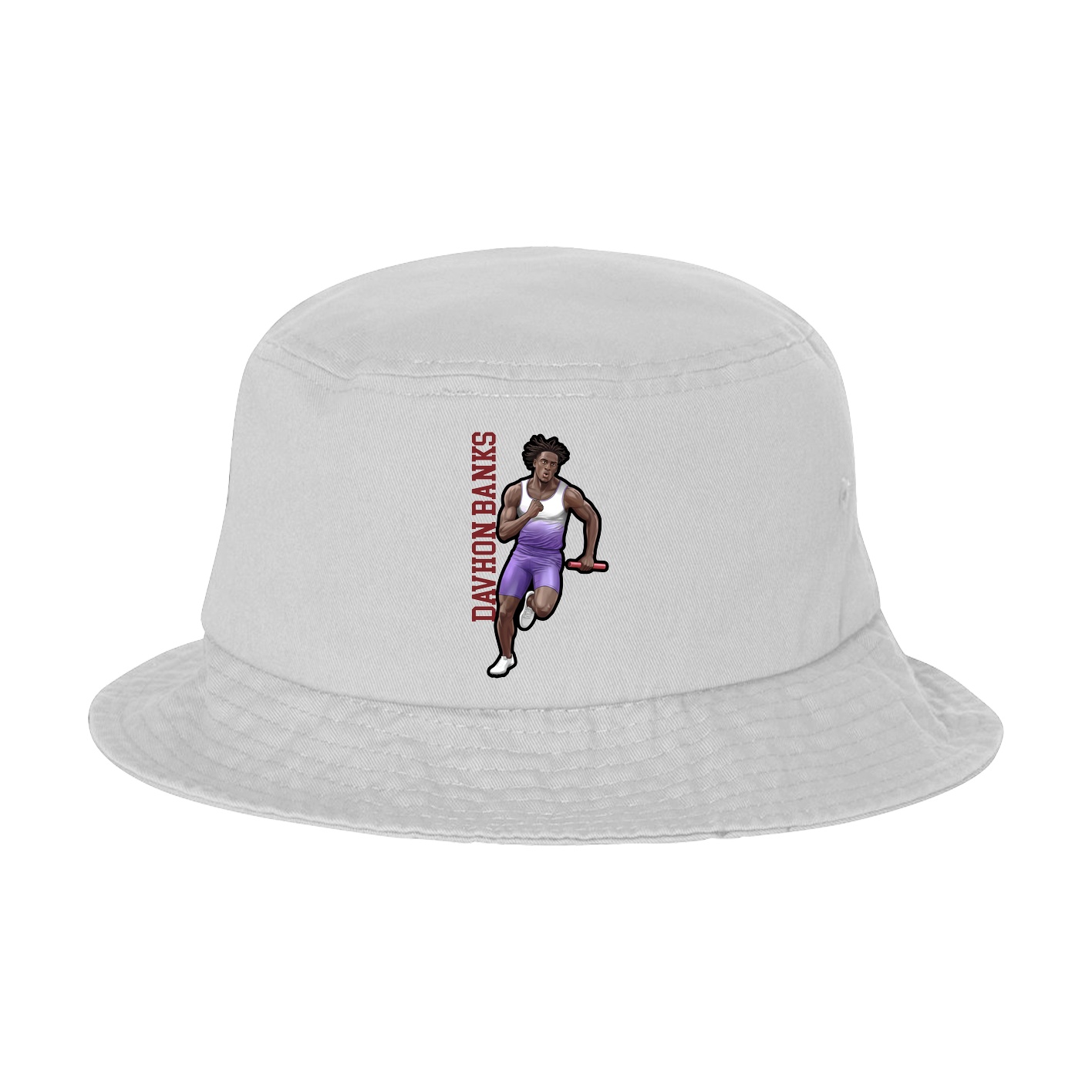 Bucket Cap — Name Vertical in White