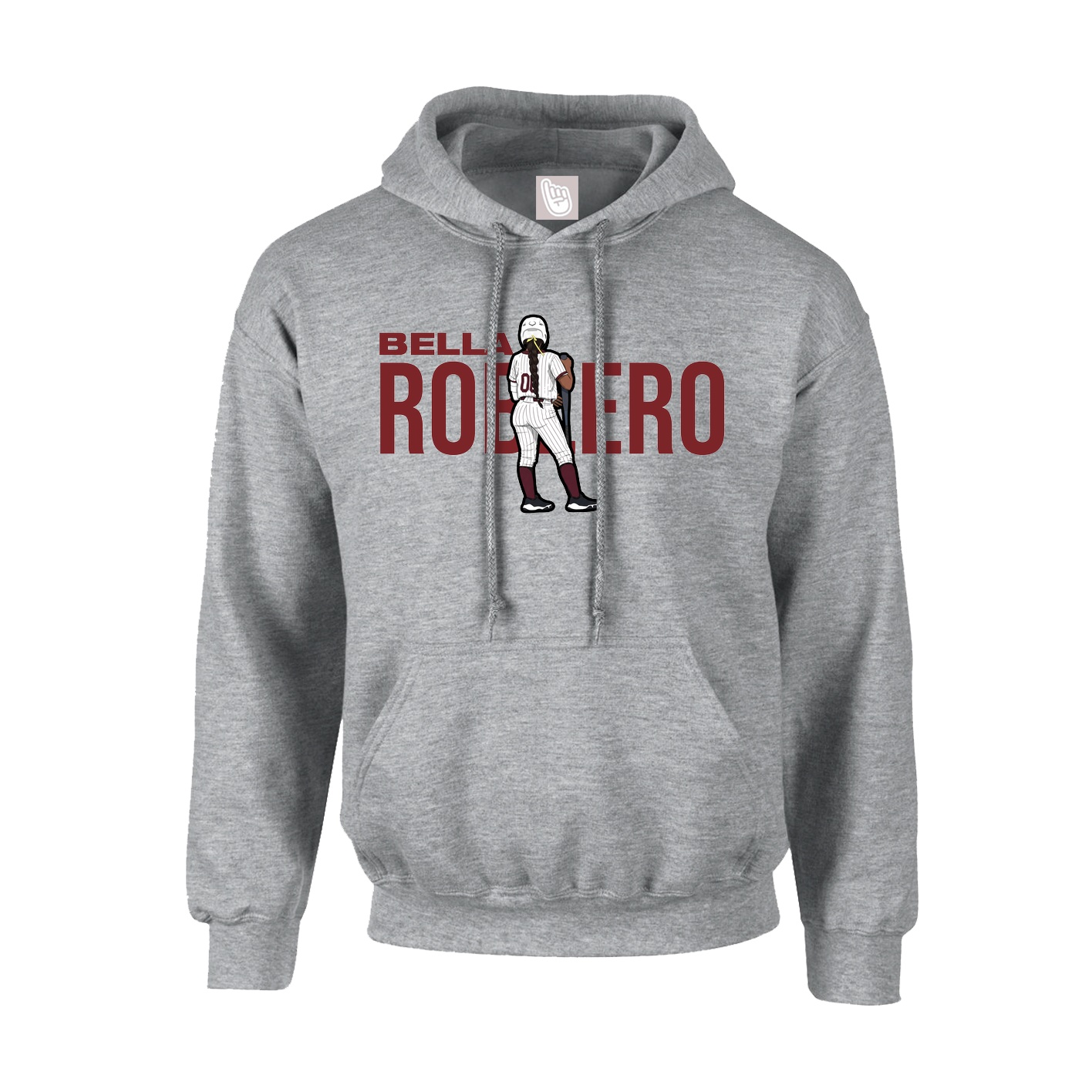 Hoodie — Player Name in Grey