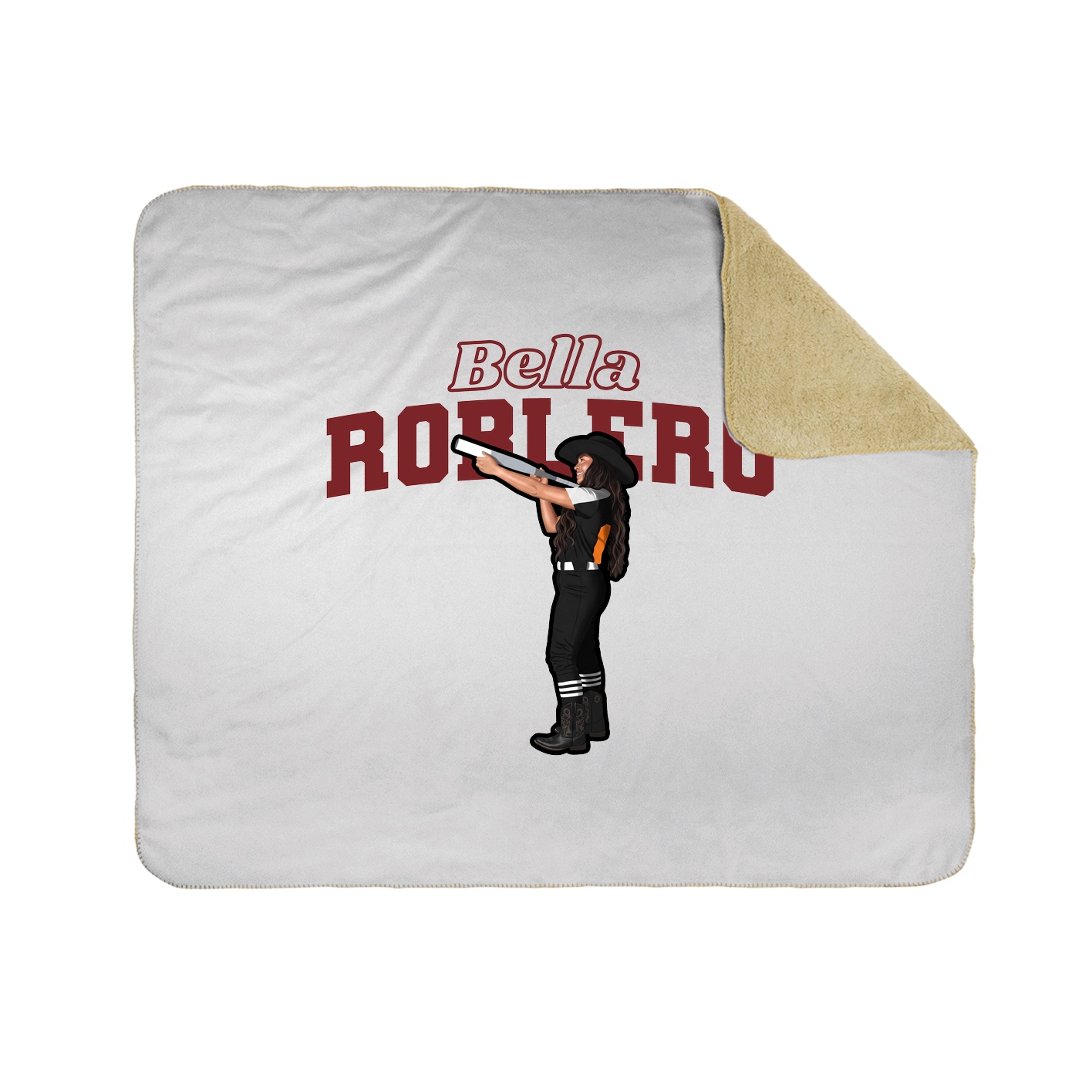 Throw Blanket — Name Arch in White