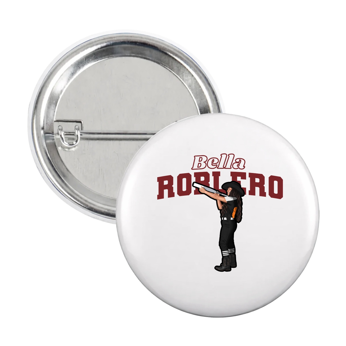 Game Day Button — Name Arch in White