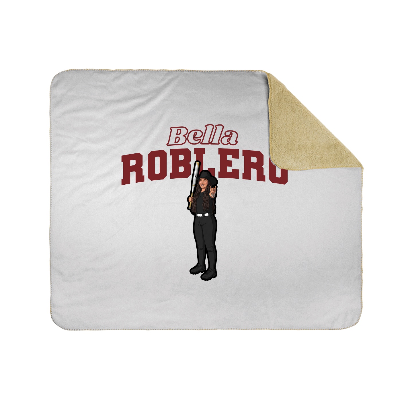 Throw Blanket — Name Arch in White