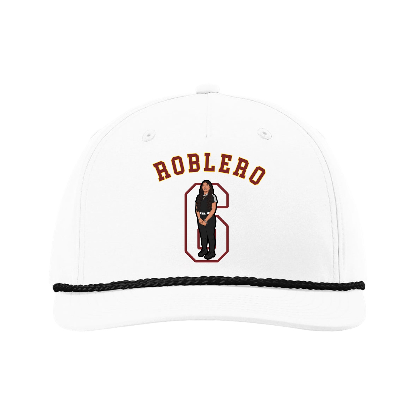 Five-Panel Classic Rope Cap — Shirsey Arch in White