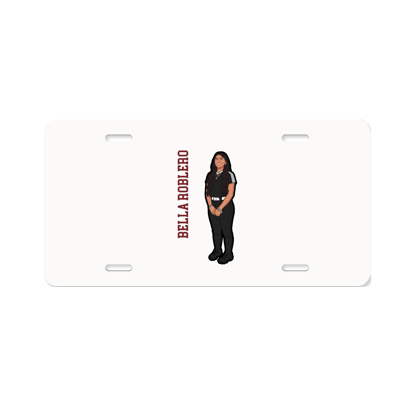 License Plate — Name Vertical in Classic