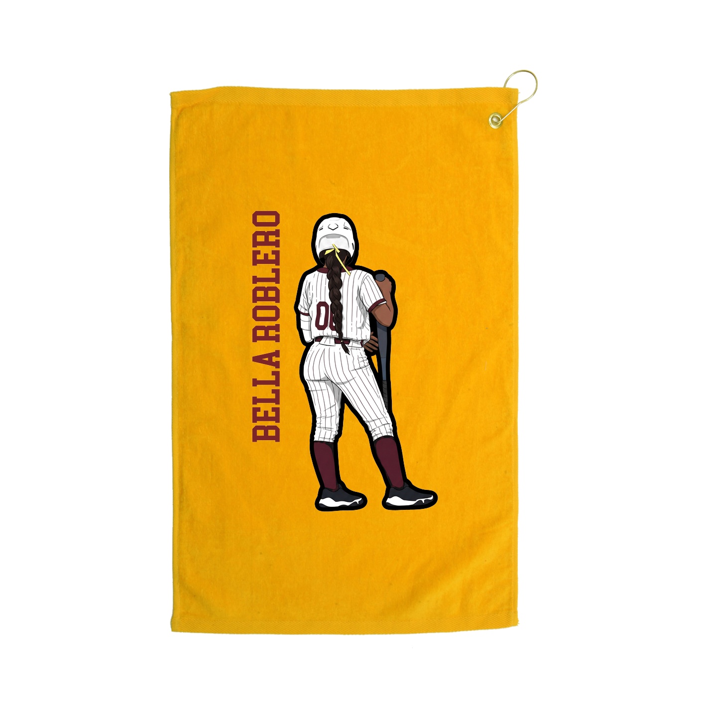 Golf Towel — Name Vertical in Gold