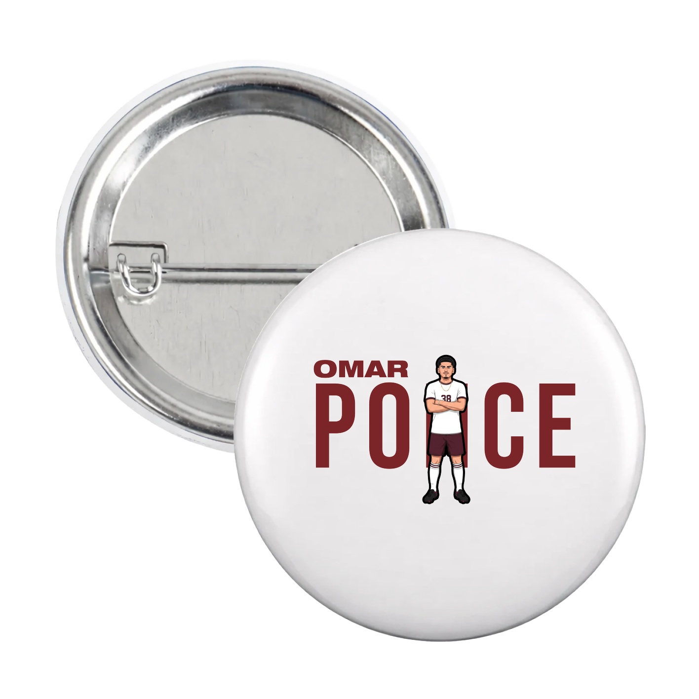 Game Day Button — Player Name in White