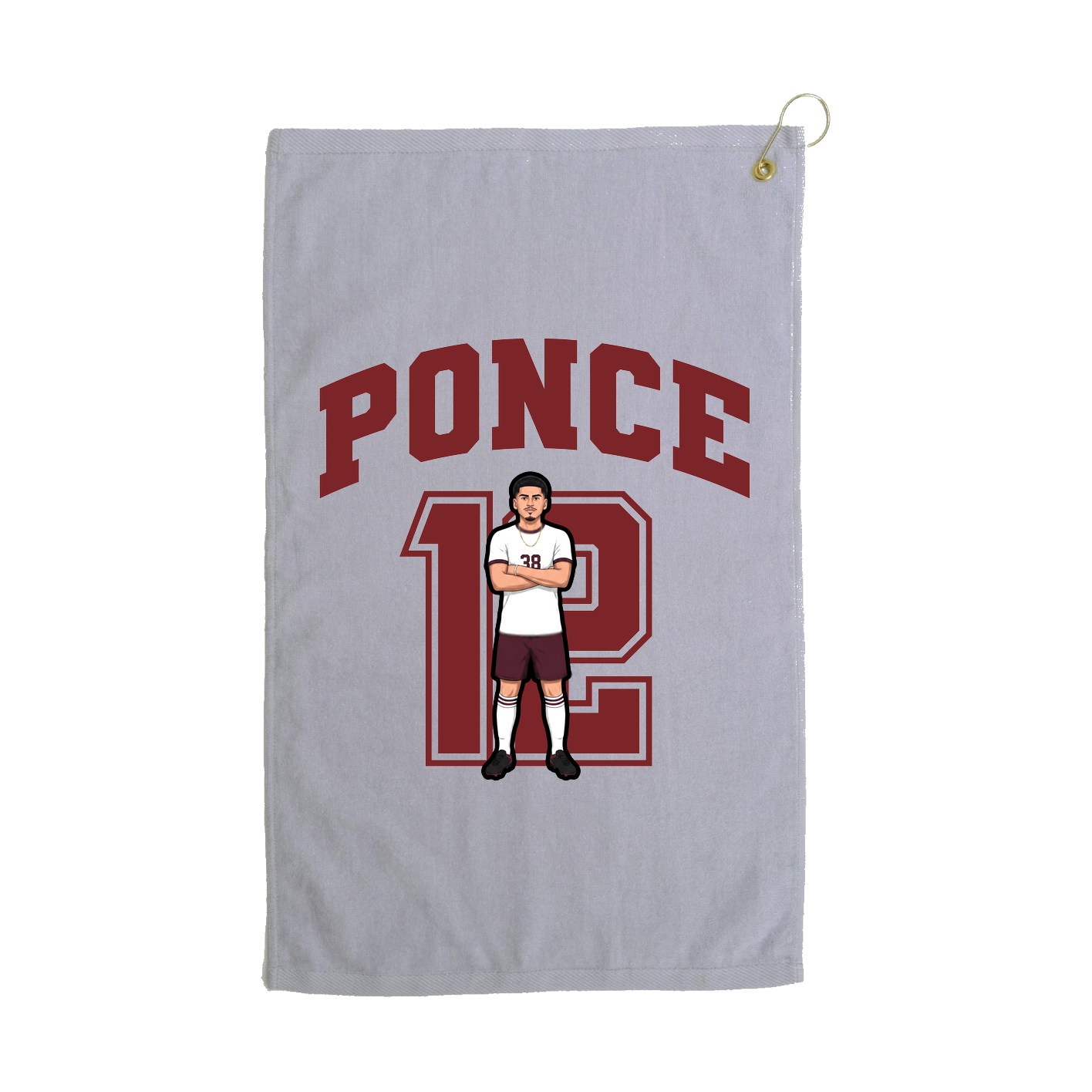Golf Towel — Number in Grey