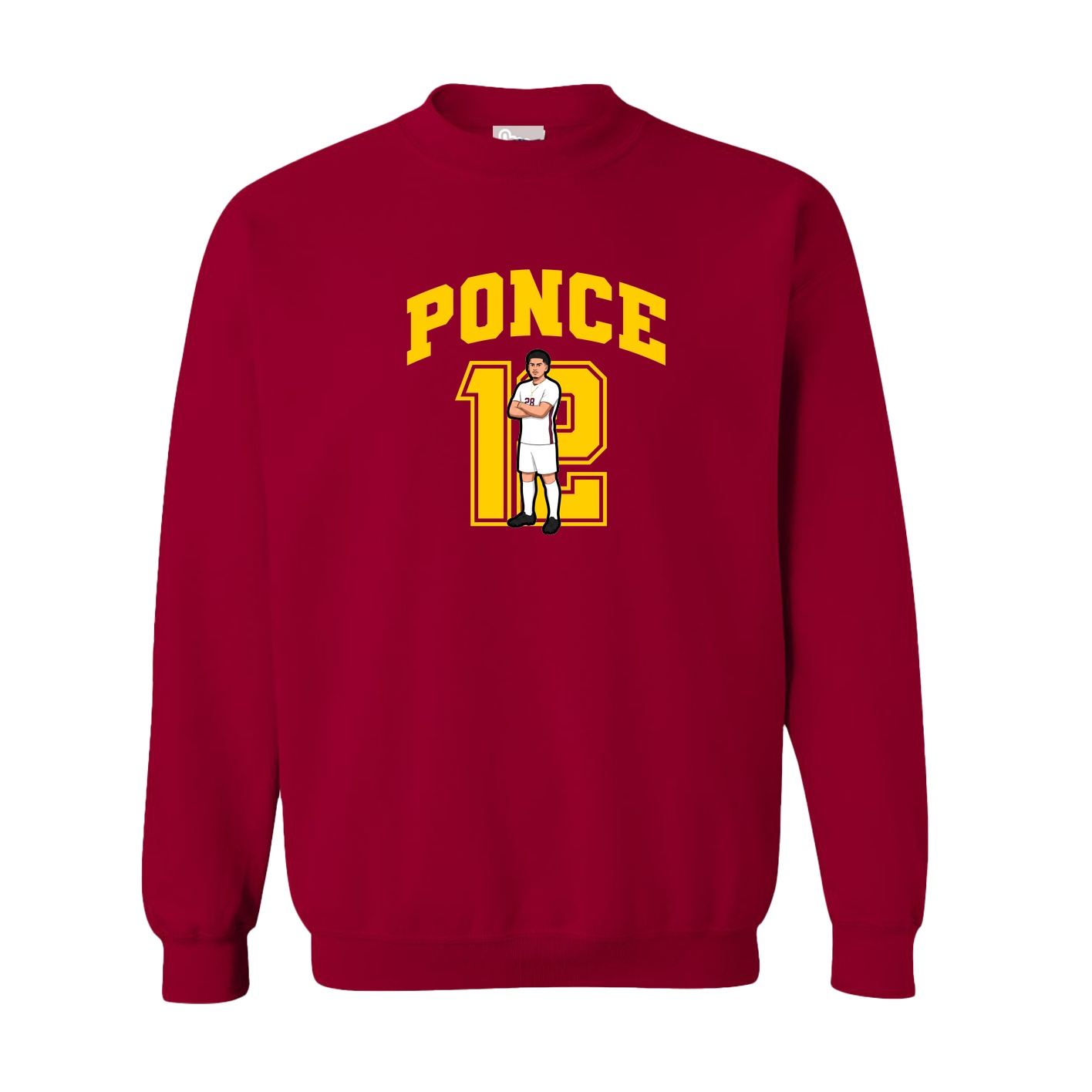 Fleece Crew — Number in Cardinal