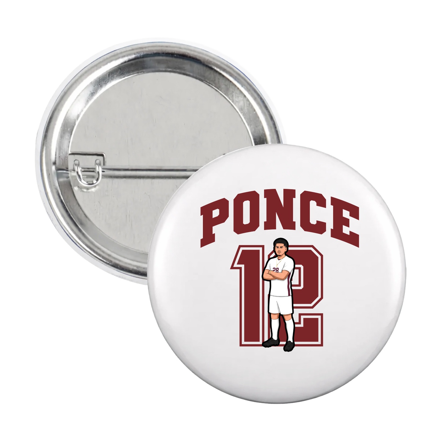 Game Day Button — Number in White