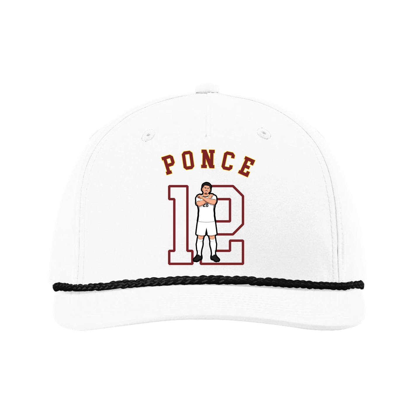 Five-Panel Classic Rope Cap — Shirsey Arch in White