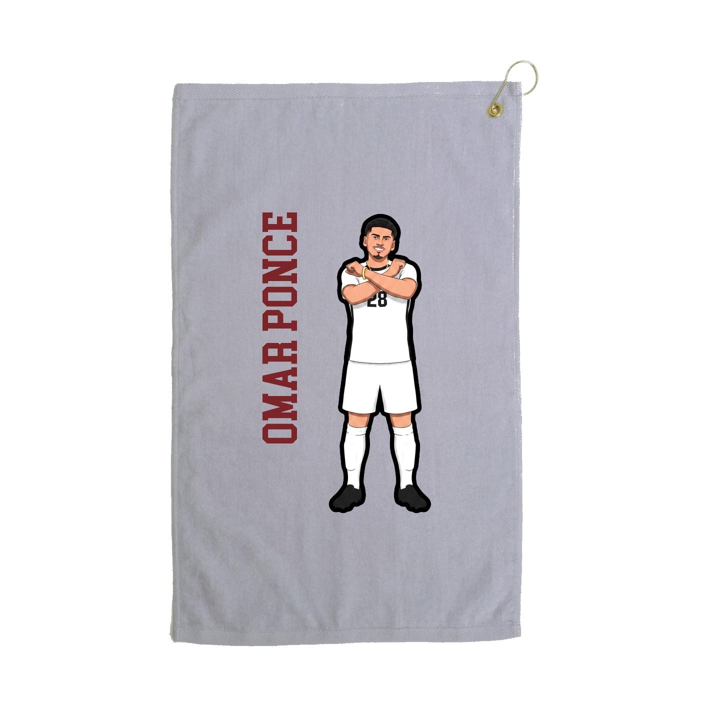 Golf Towel — Name Vertical in Grey