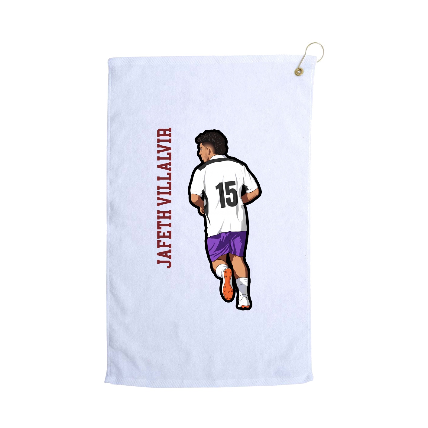 Golf Towel — Name Vertical in White