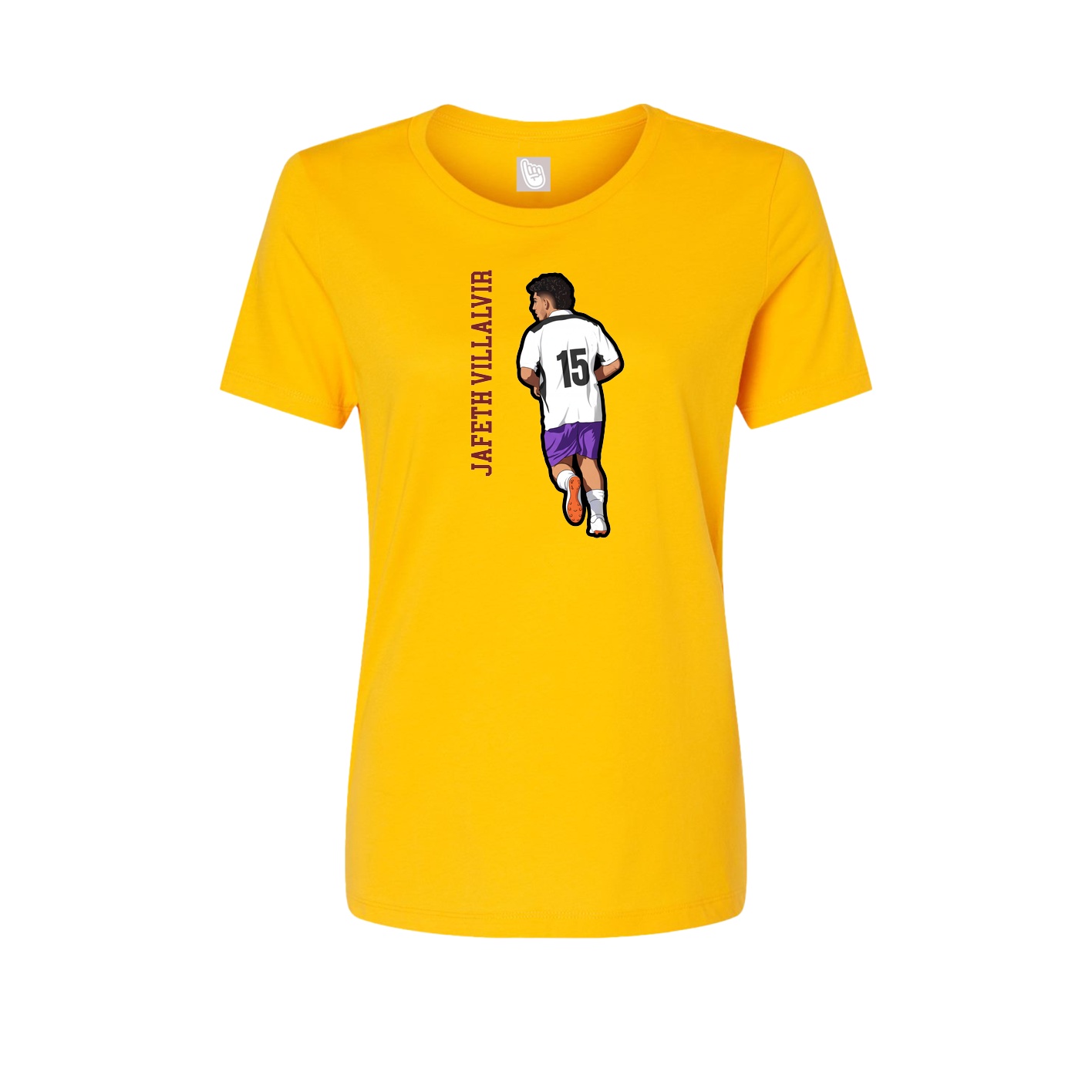 Fitted Women's Tee — Name Vertical in Gold