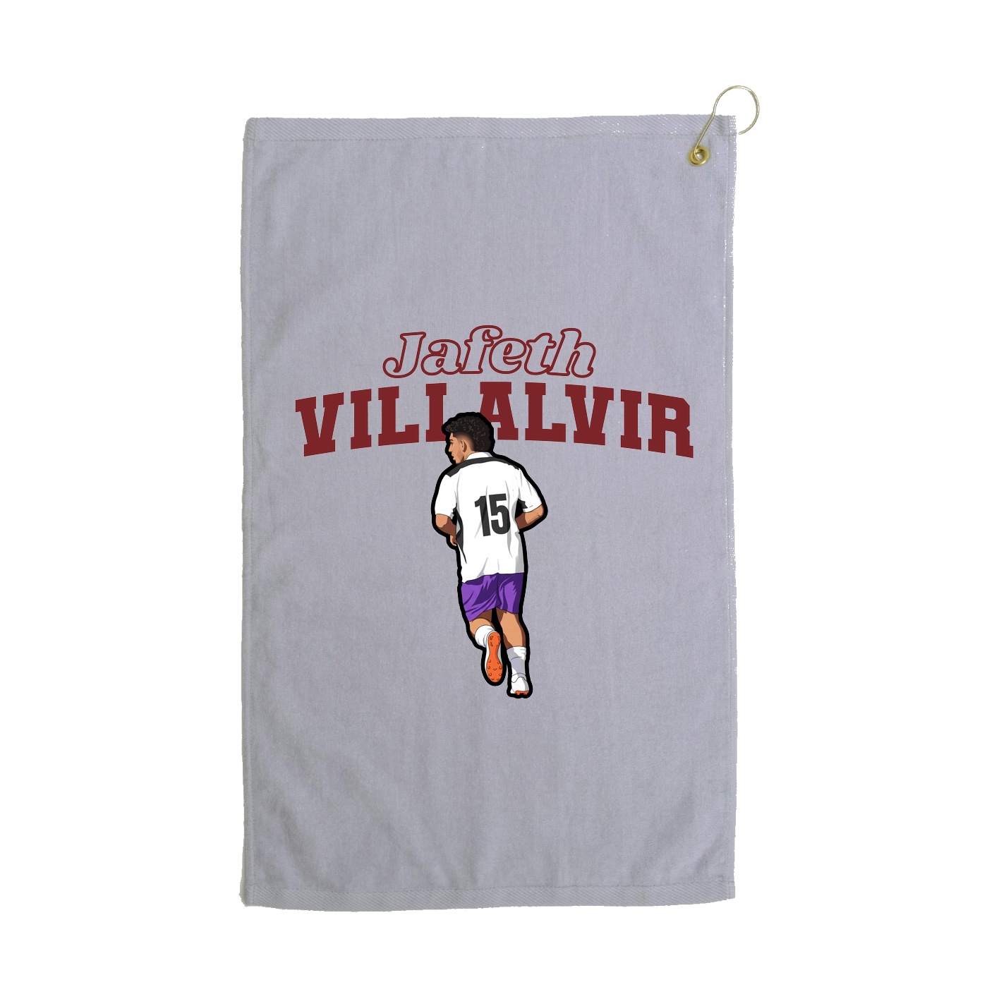 Golf Towel — Name Arch in Grey