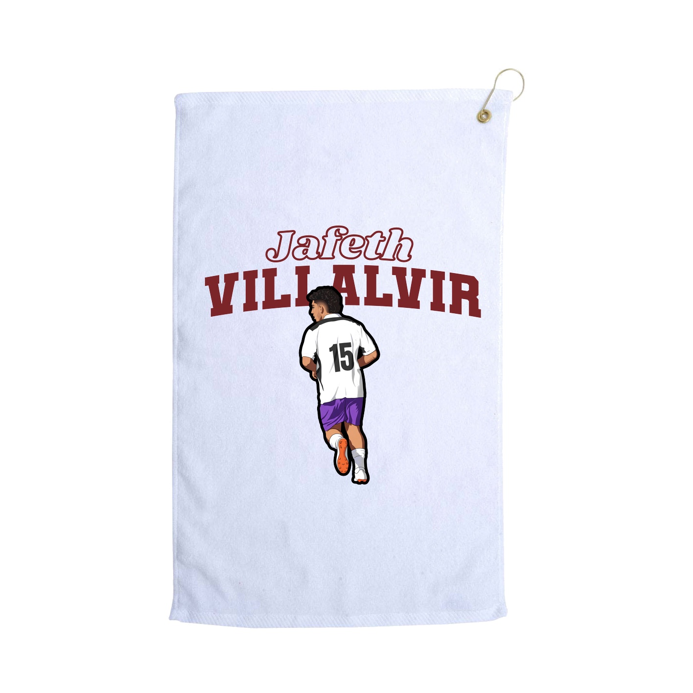 Golf Towel — Name Arch in White