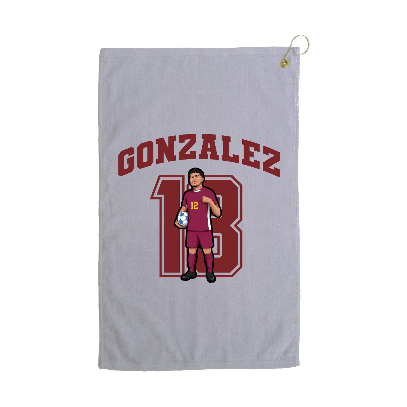 Golf Towel — Number in Grey