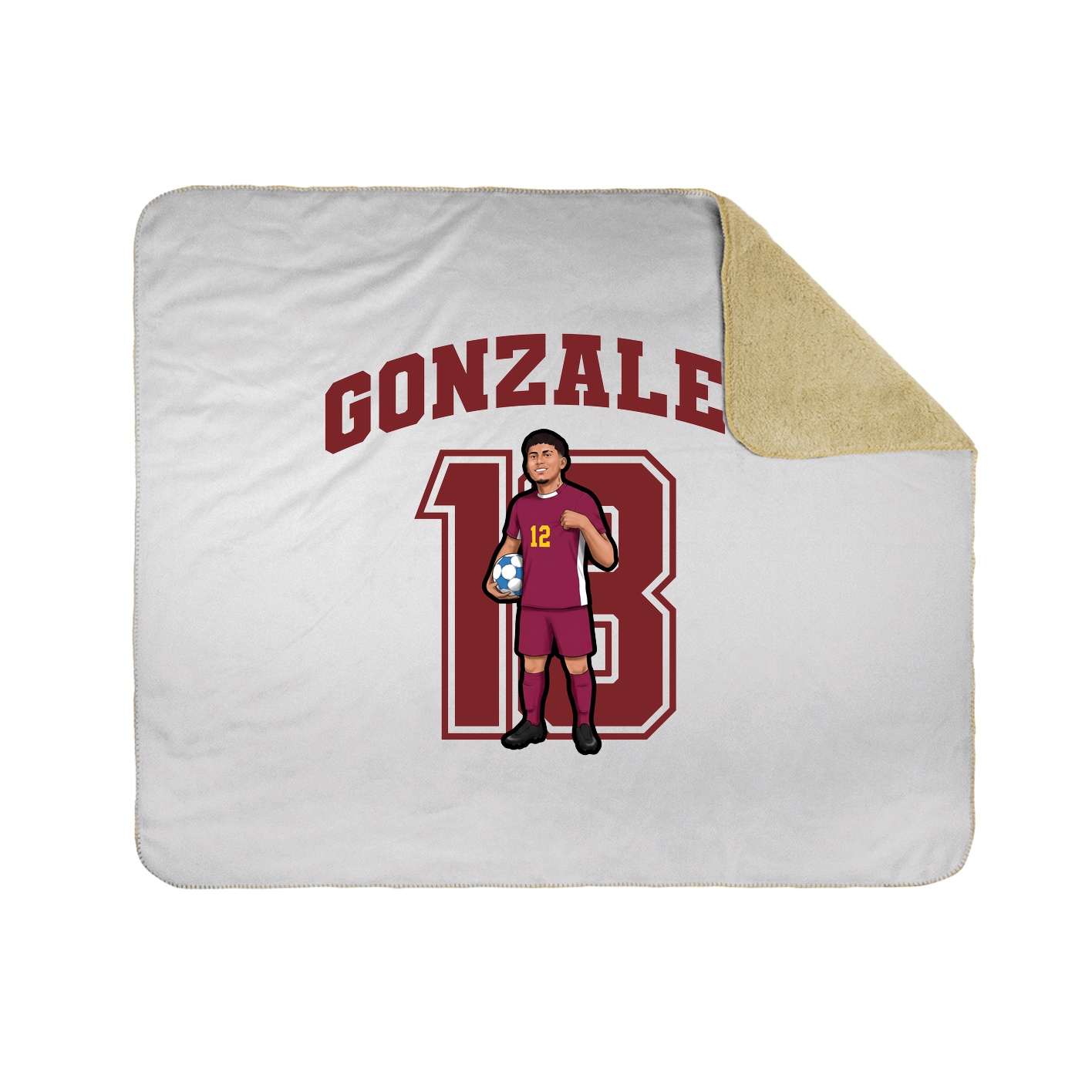 Throw Blanket — Number in White
