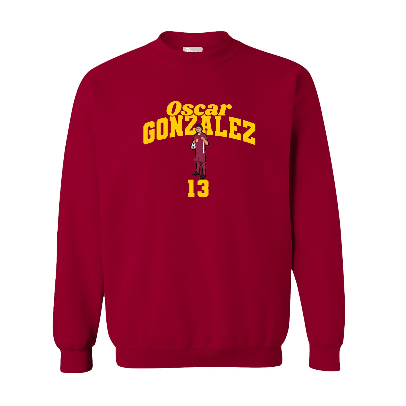 Fleece Crew — Signature Arch in Cardinal