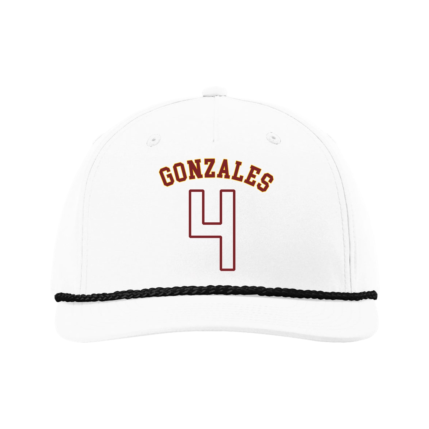 Five-Panel Classic Rope Cap — Shirsey Arch in White