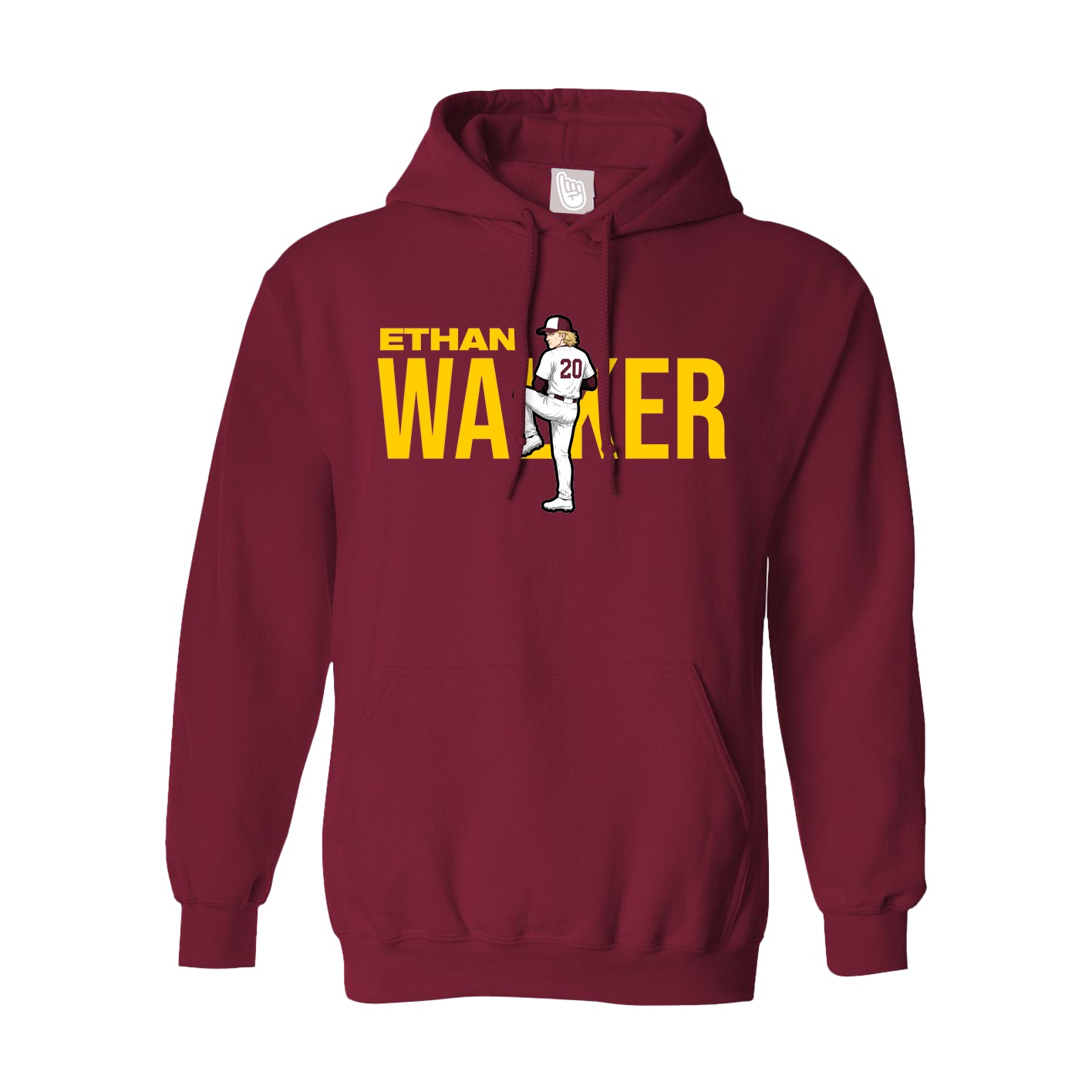 Hoodie — Player Name in Cardinal