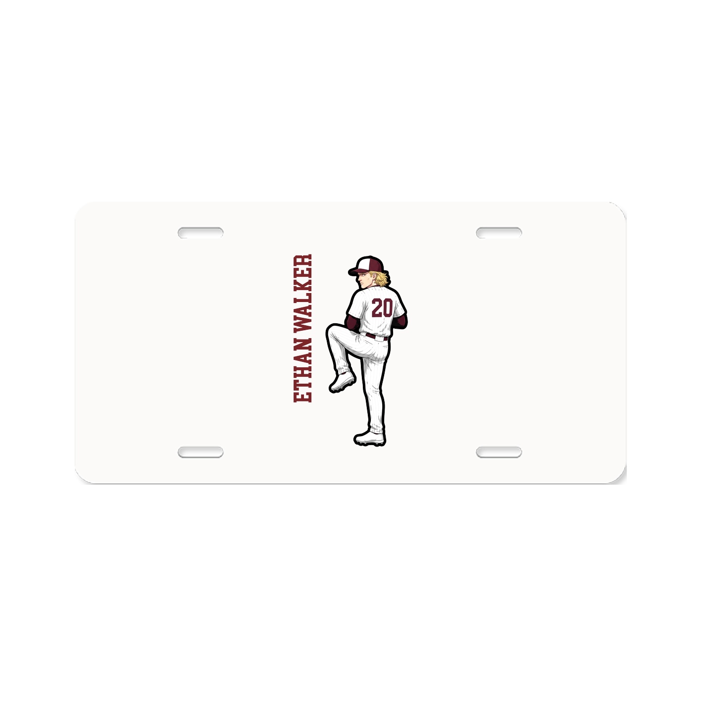 License Plate — Name Vertical in Classic