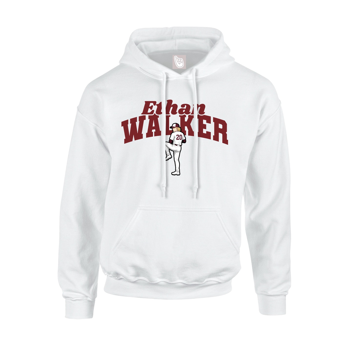 Youth Hoodie — Signature Arch in White