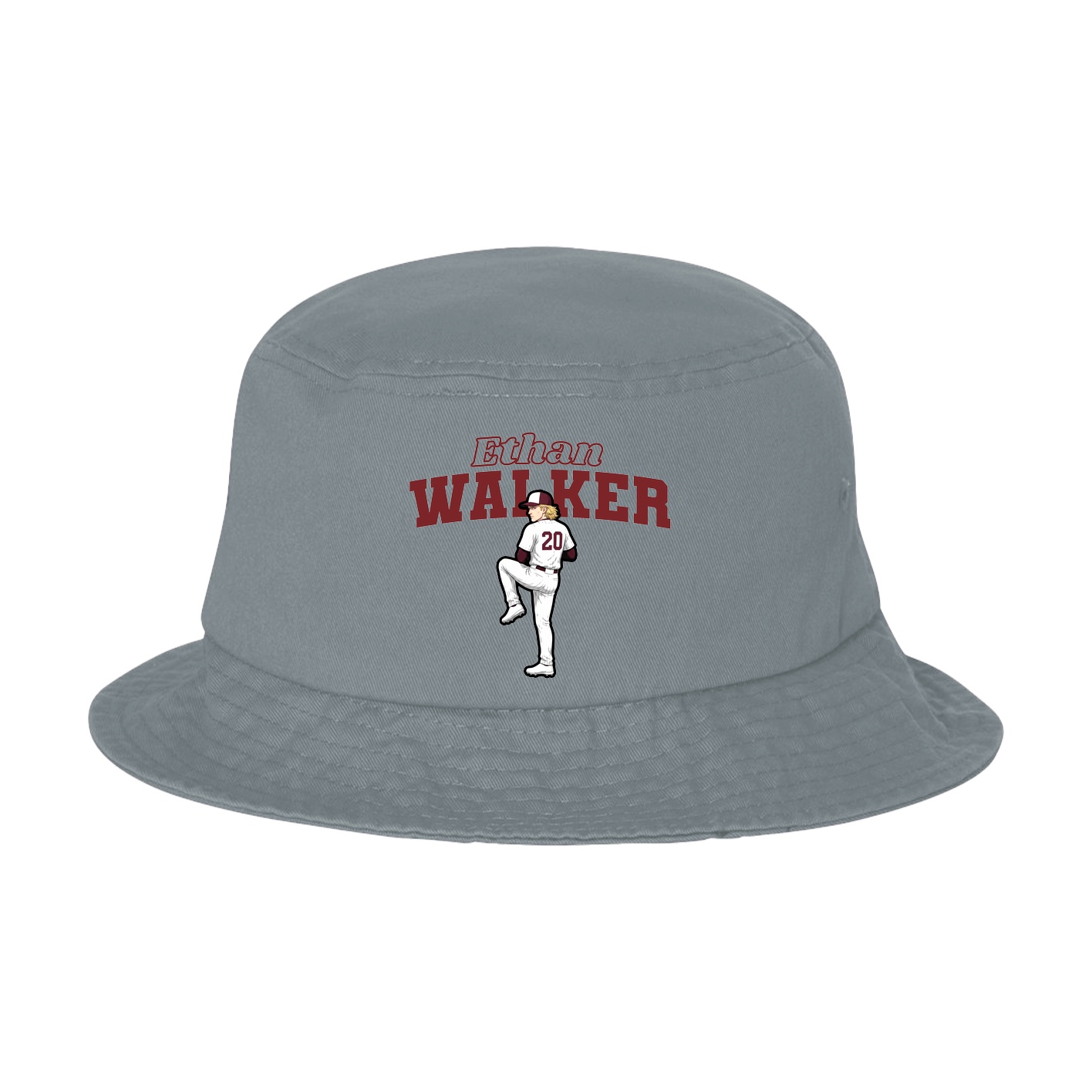 Bucket Cap — Name Arch in Grey