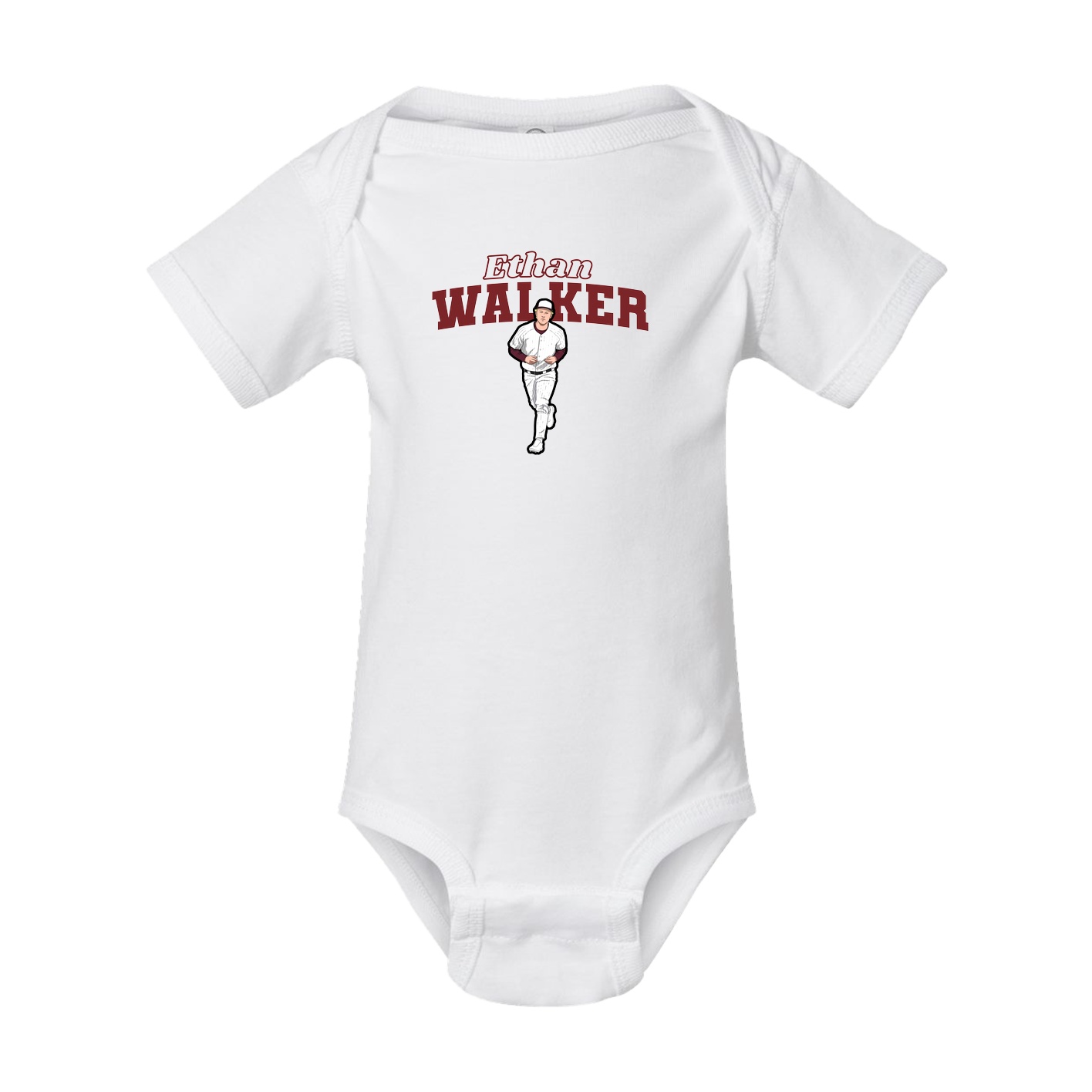 Baby Onesie — Name Arch in White