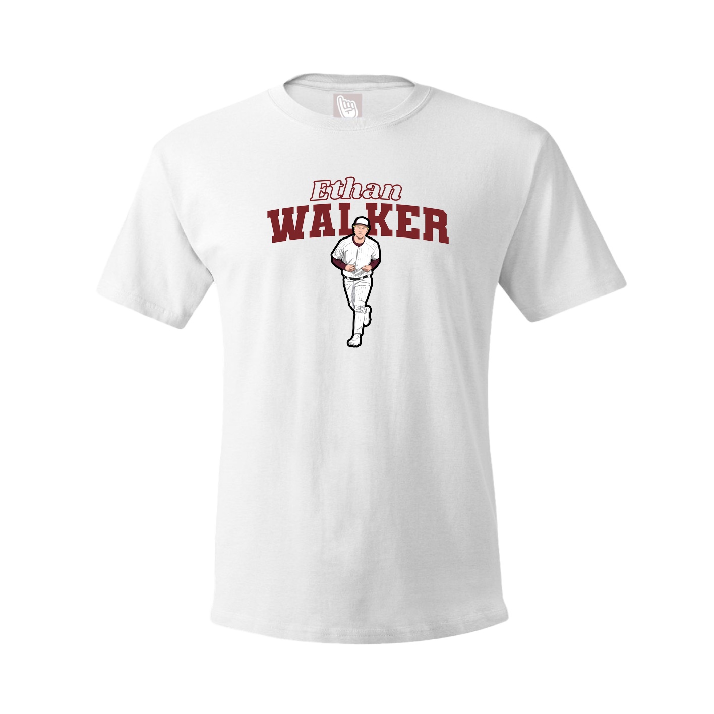 Youth Tee — Name Arch in White