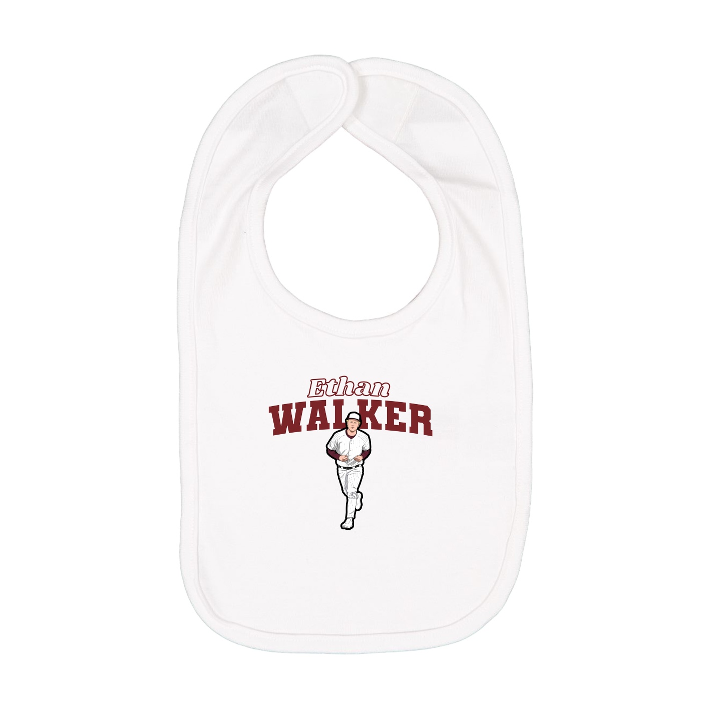 Infant Bib — Name Arch in White