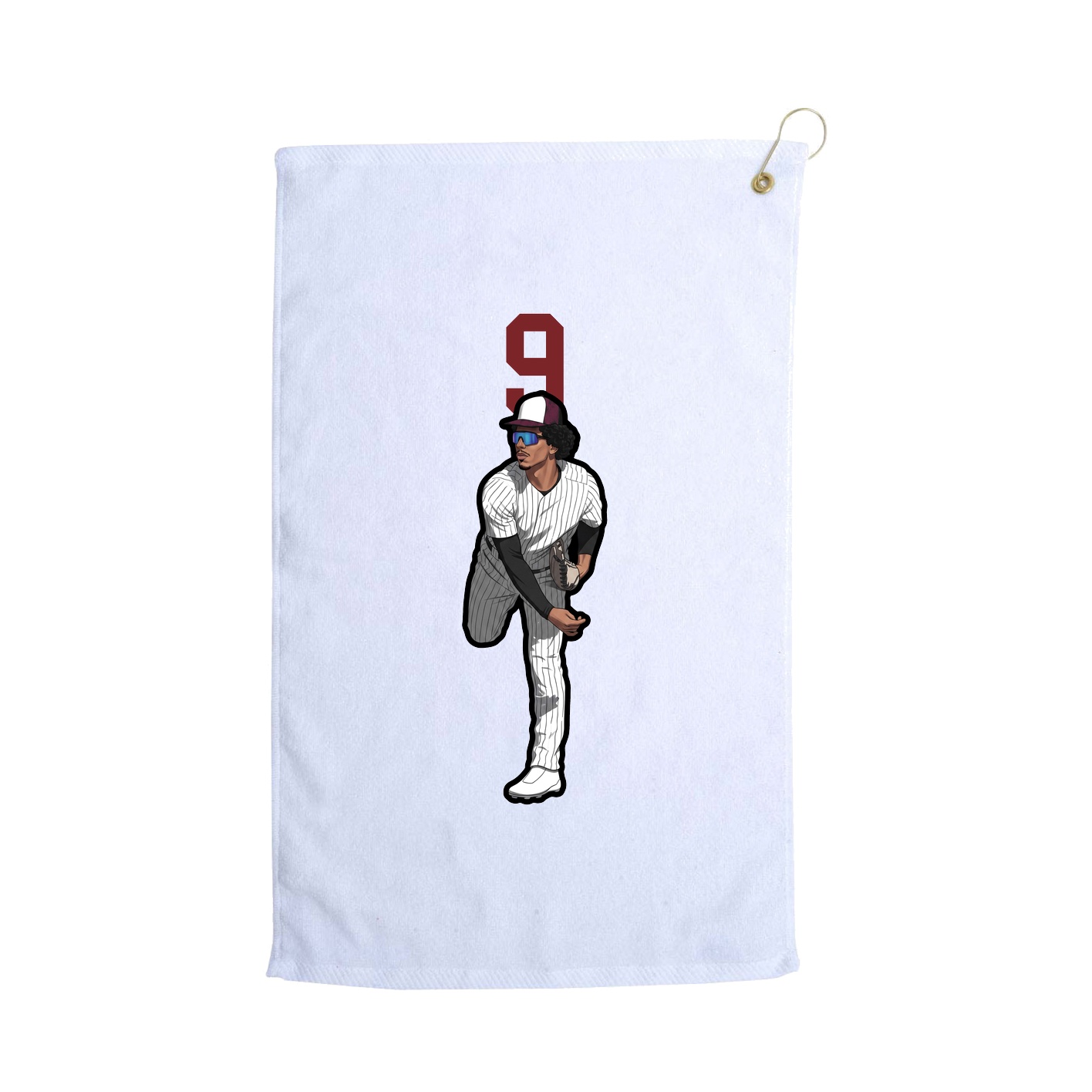 Golf Towel — Number Top in White
