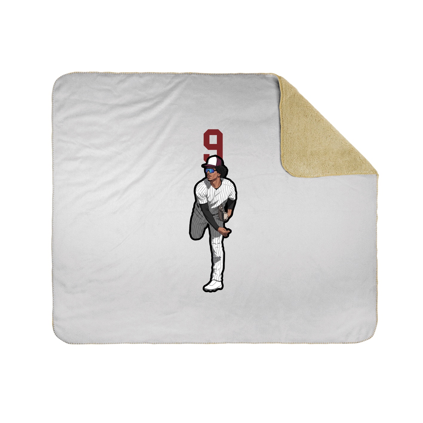 Throw Blanket — Number Top in White