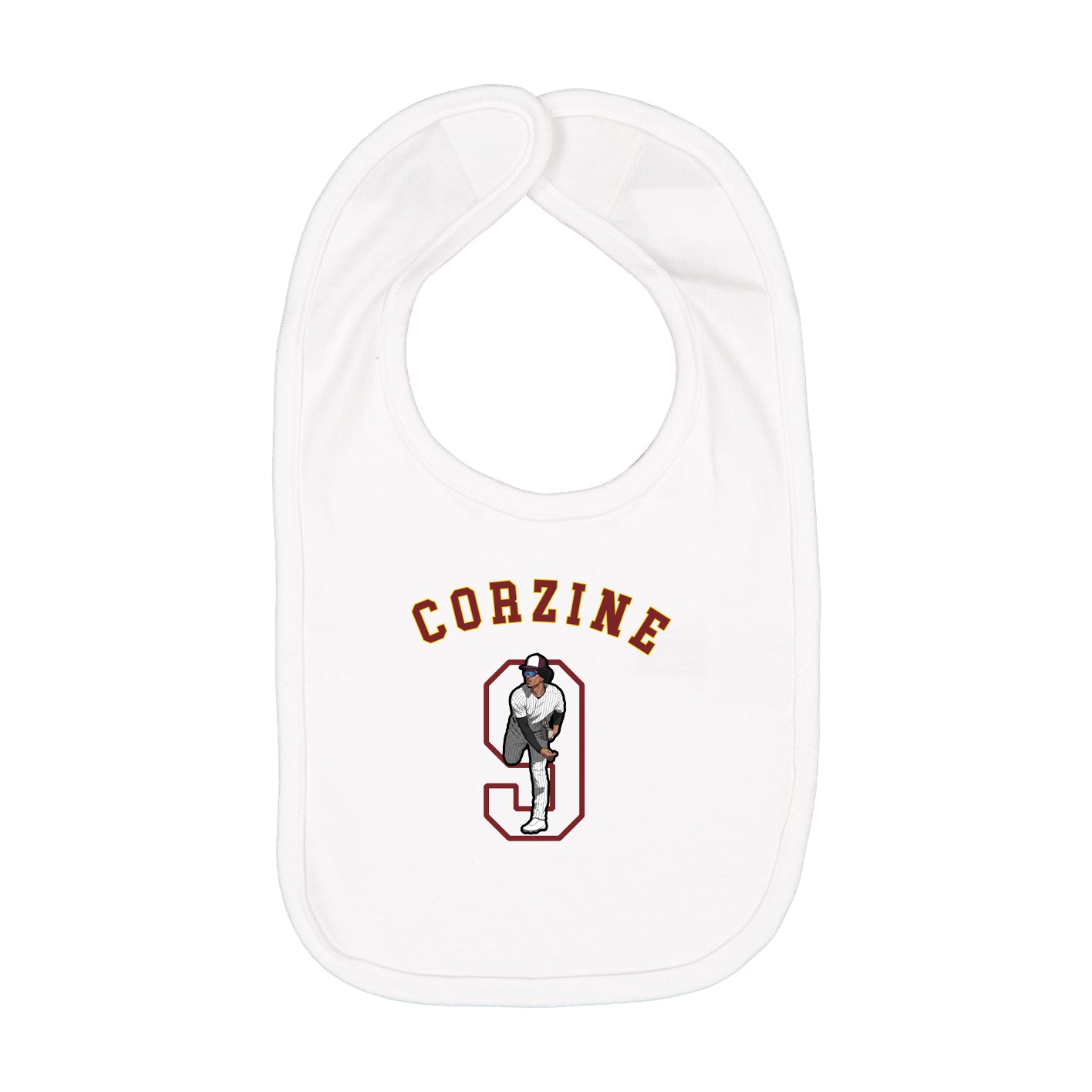 Infant Bib — Shirsey Arch in White