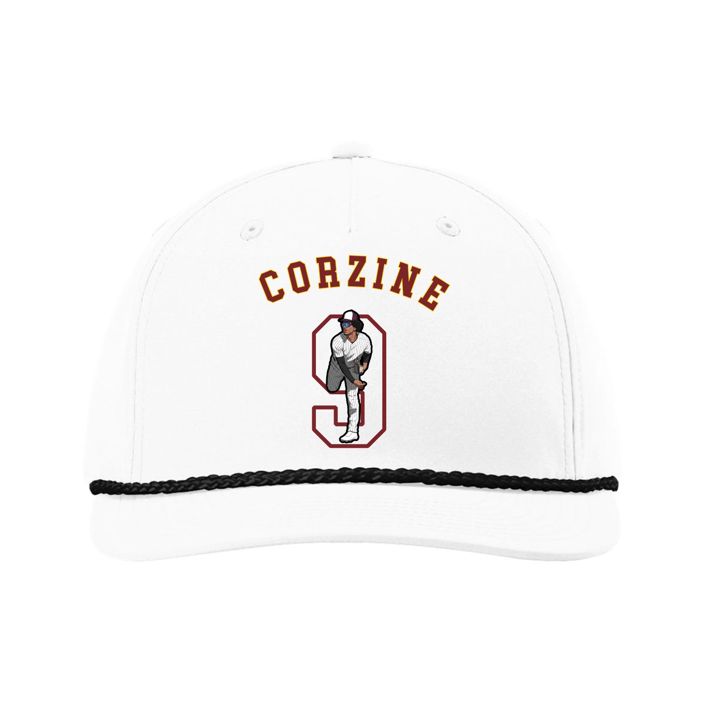Five-Panel Classic Rope Cap — Shirsey Arch in White